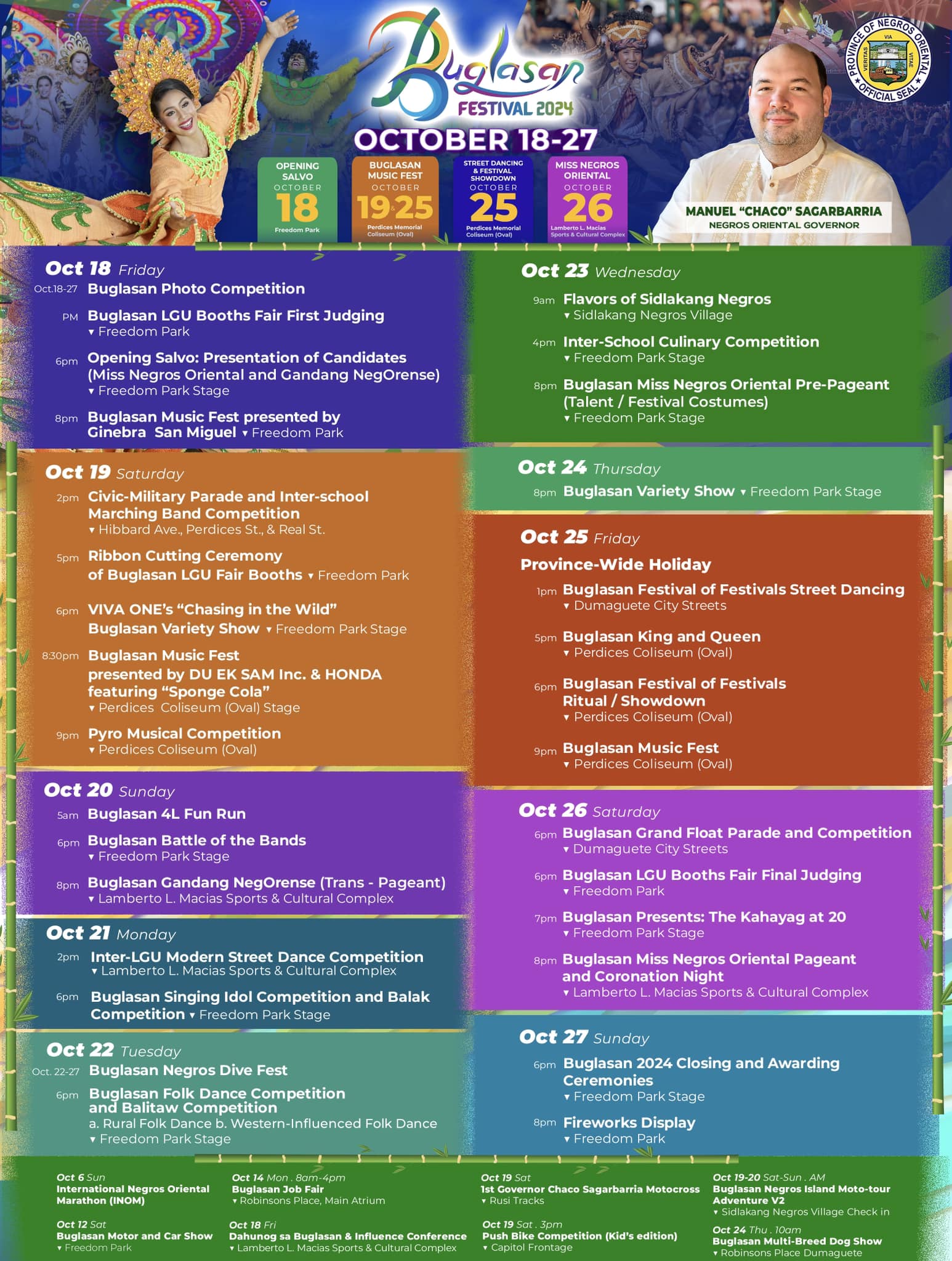 LOOK | Updated Calendar of Events... - Buglasan Festival | Facebook