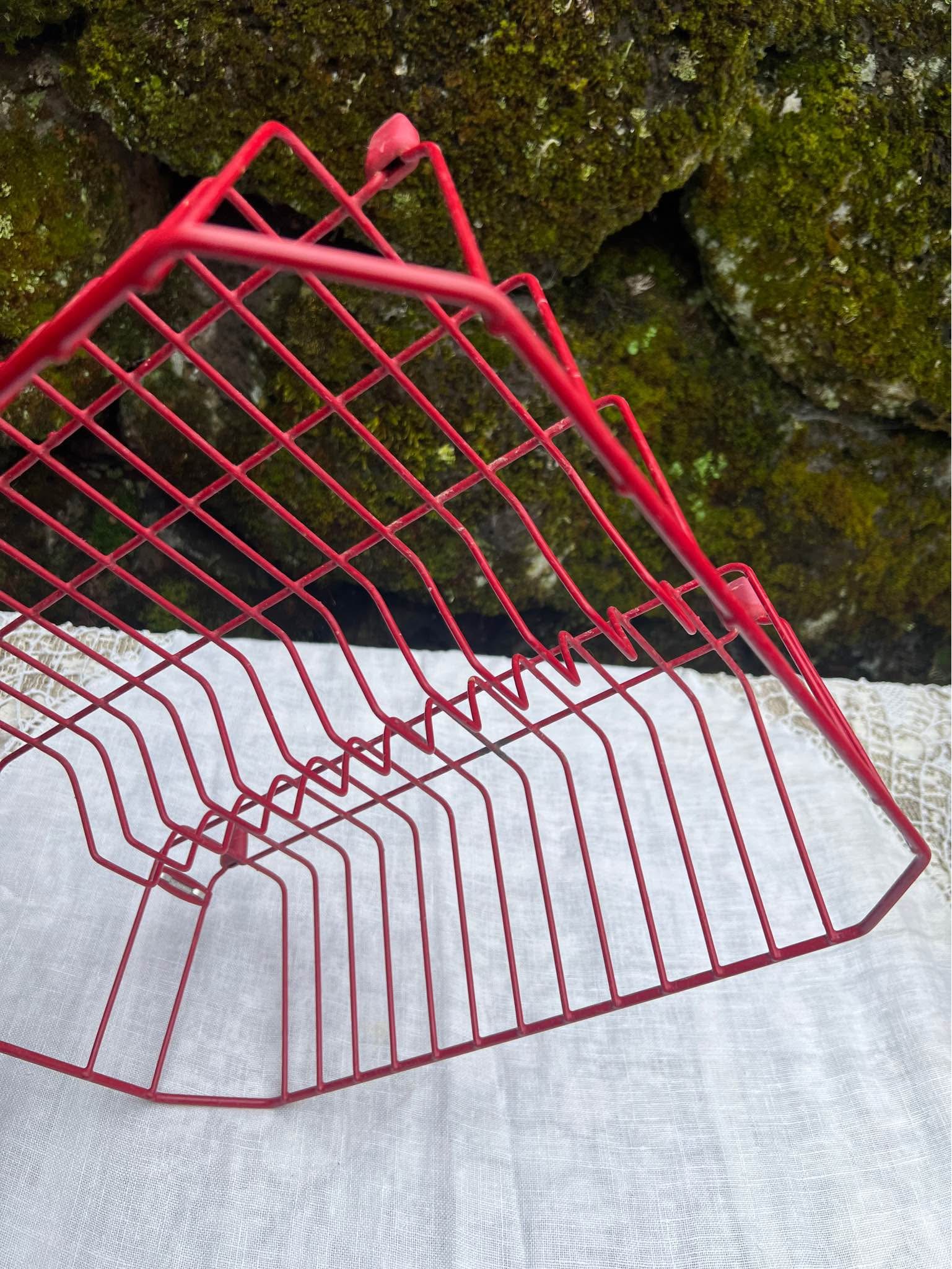 Vintage Red MCM/ Retro Kitchenaid Wire Dish Rack / Drainer Rubber ...