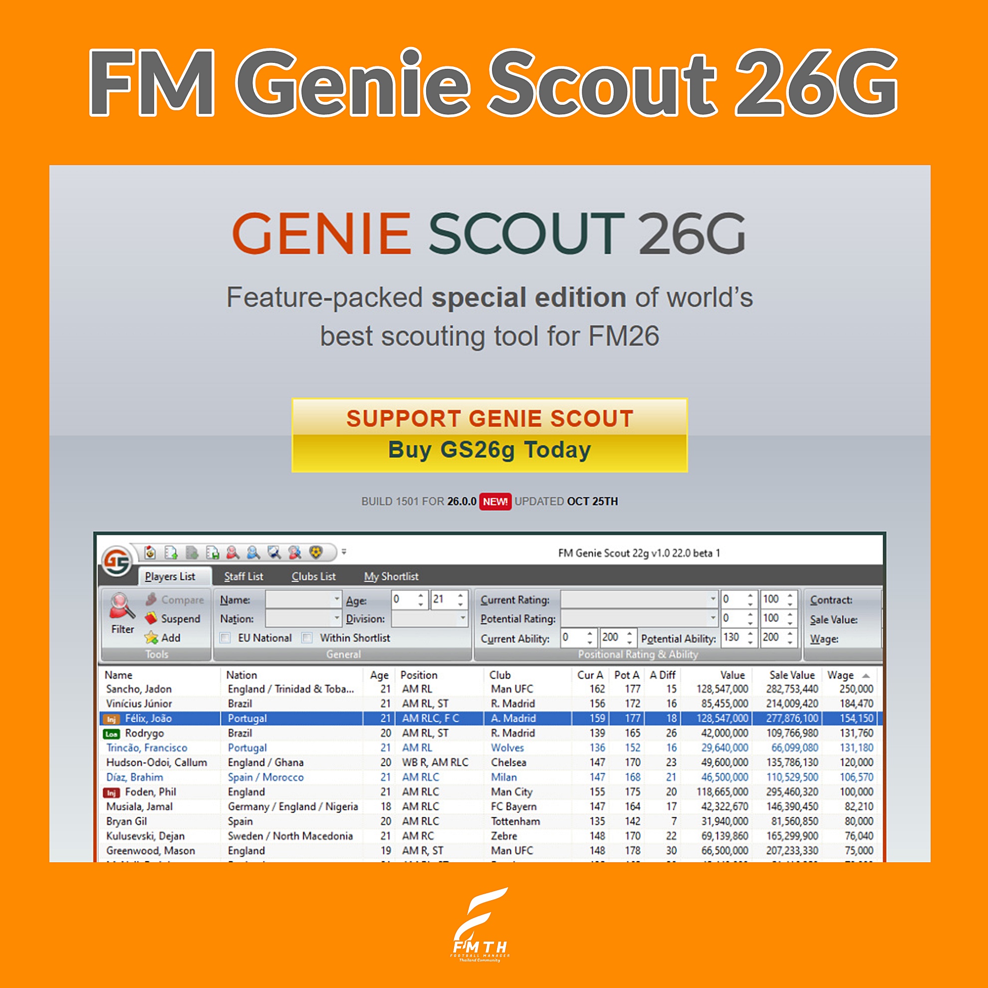 FMTH Community - 🔍 [#Scout] #FM26 FM Genie Scout 26.1.1 -... | Facebook