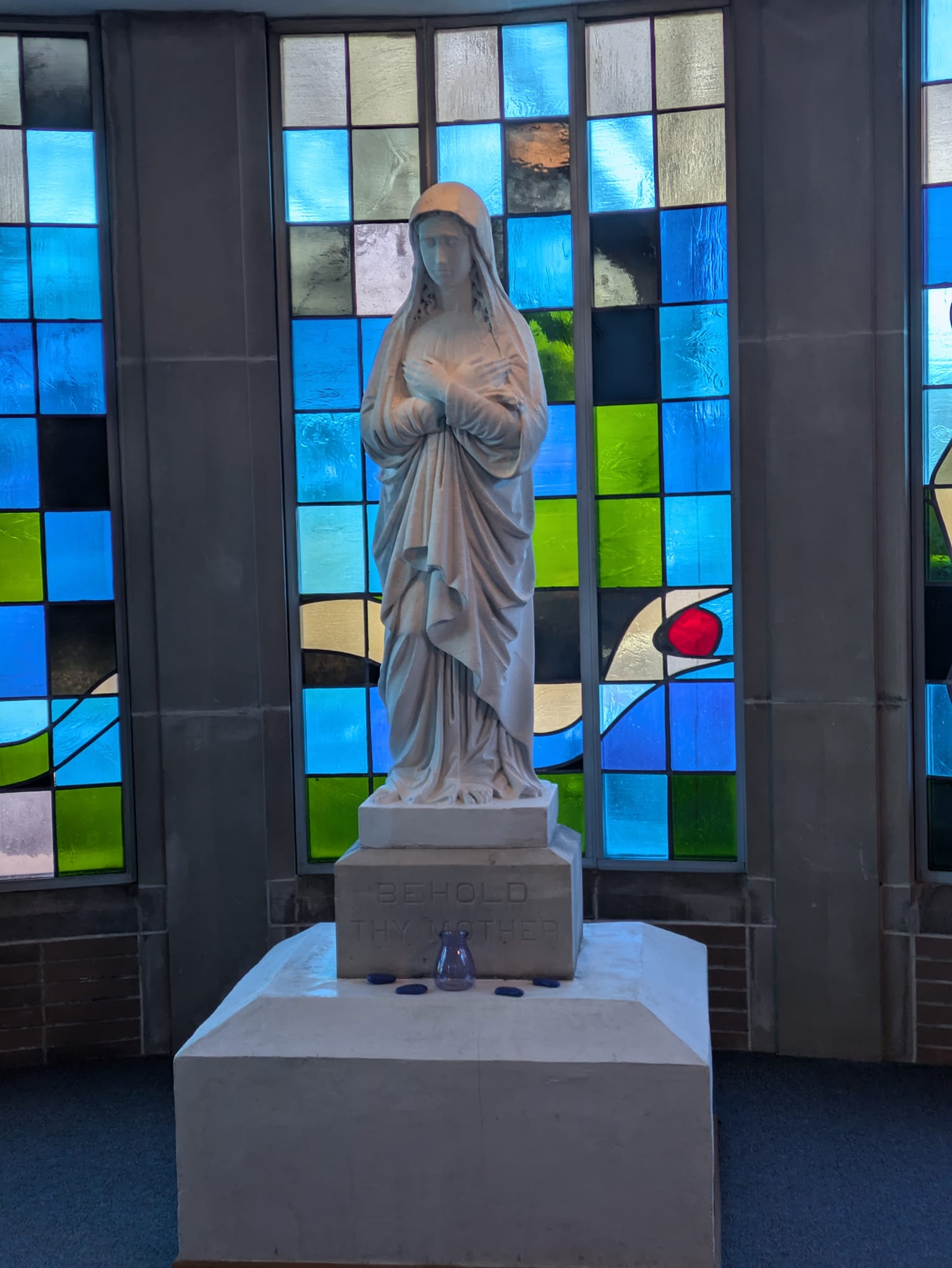 Blessed Mary statue restored and moved in Mother of Sorrows Church