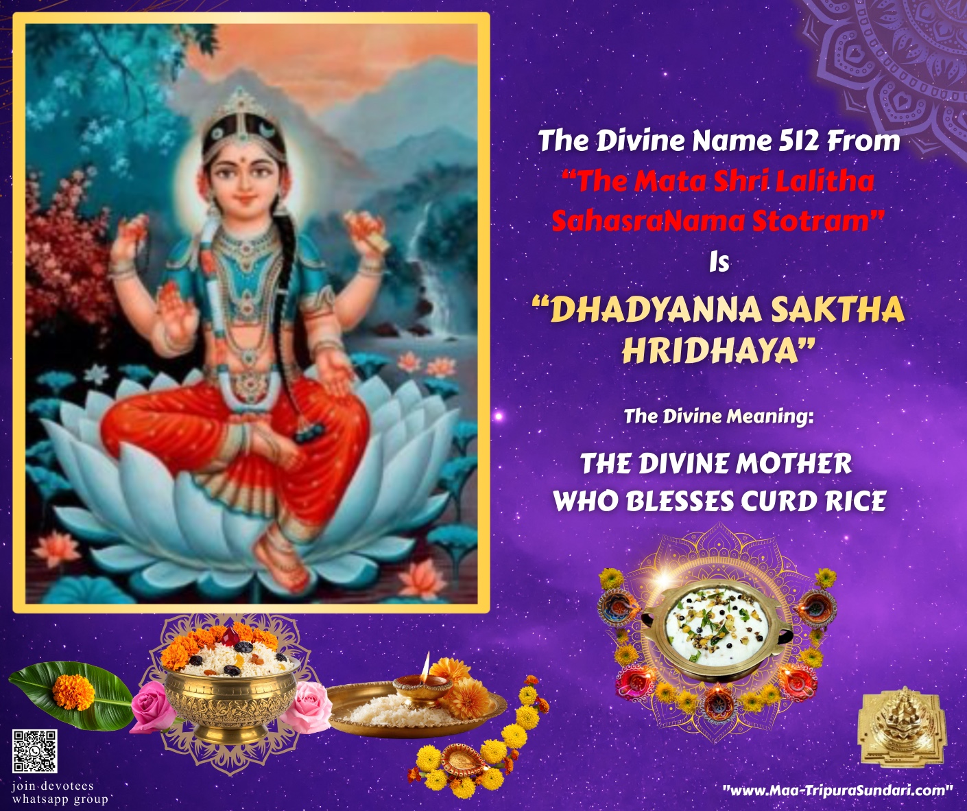 The Divine Name 512 From... - Maa Lalitha Tripura Sundari | Facebook