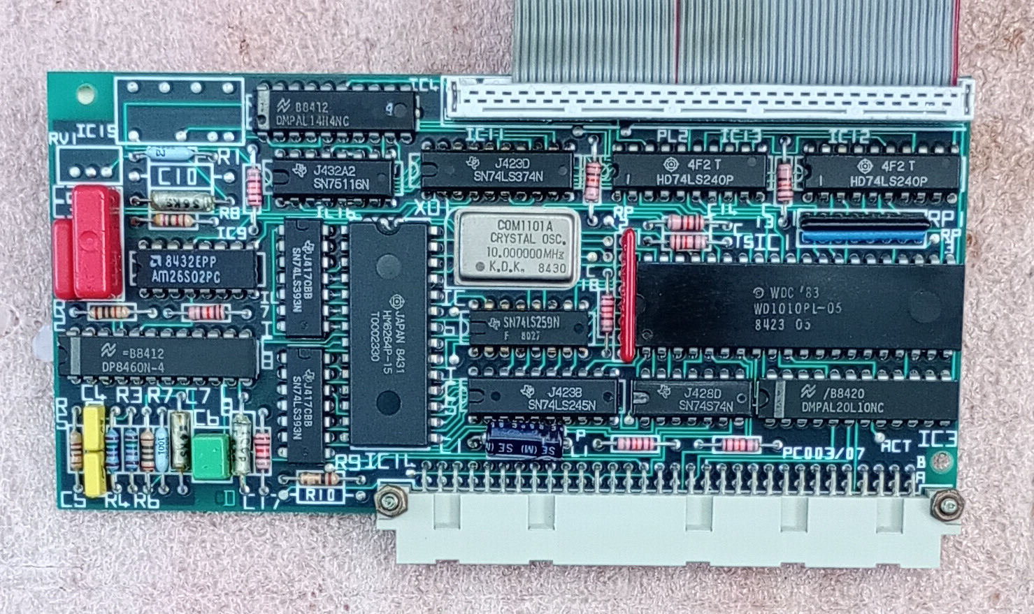 Scheda Controller MFM Western Digital WD1003-WA2 Per ISA - Vintage Funzionante