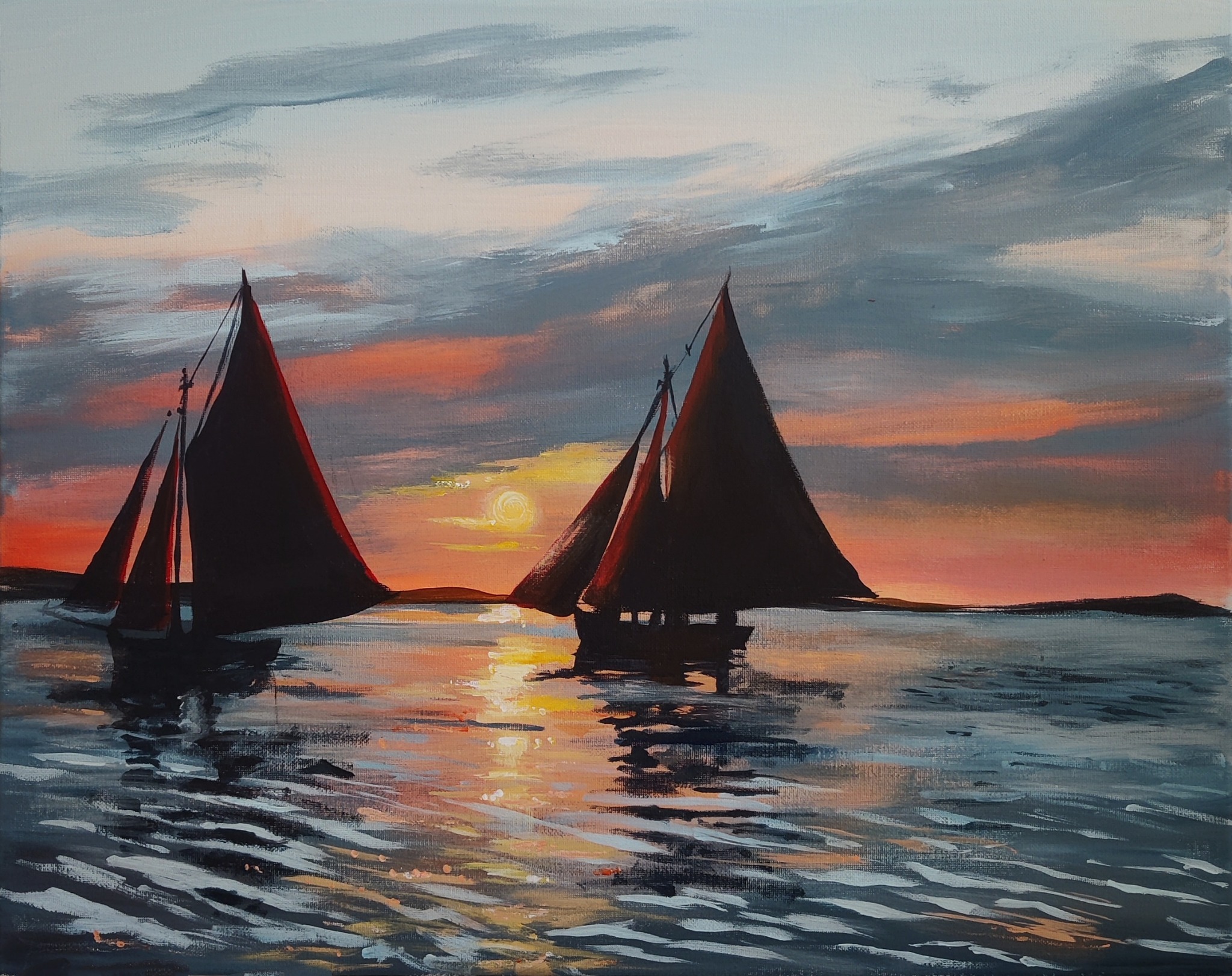 This is one of my Irish Landscape Paintings... Galway Bay. Hope 