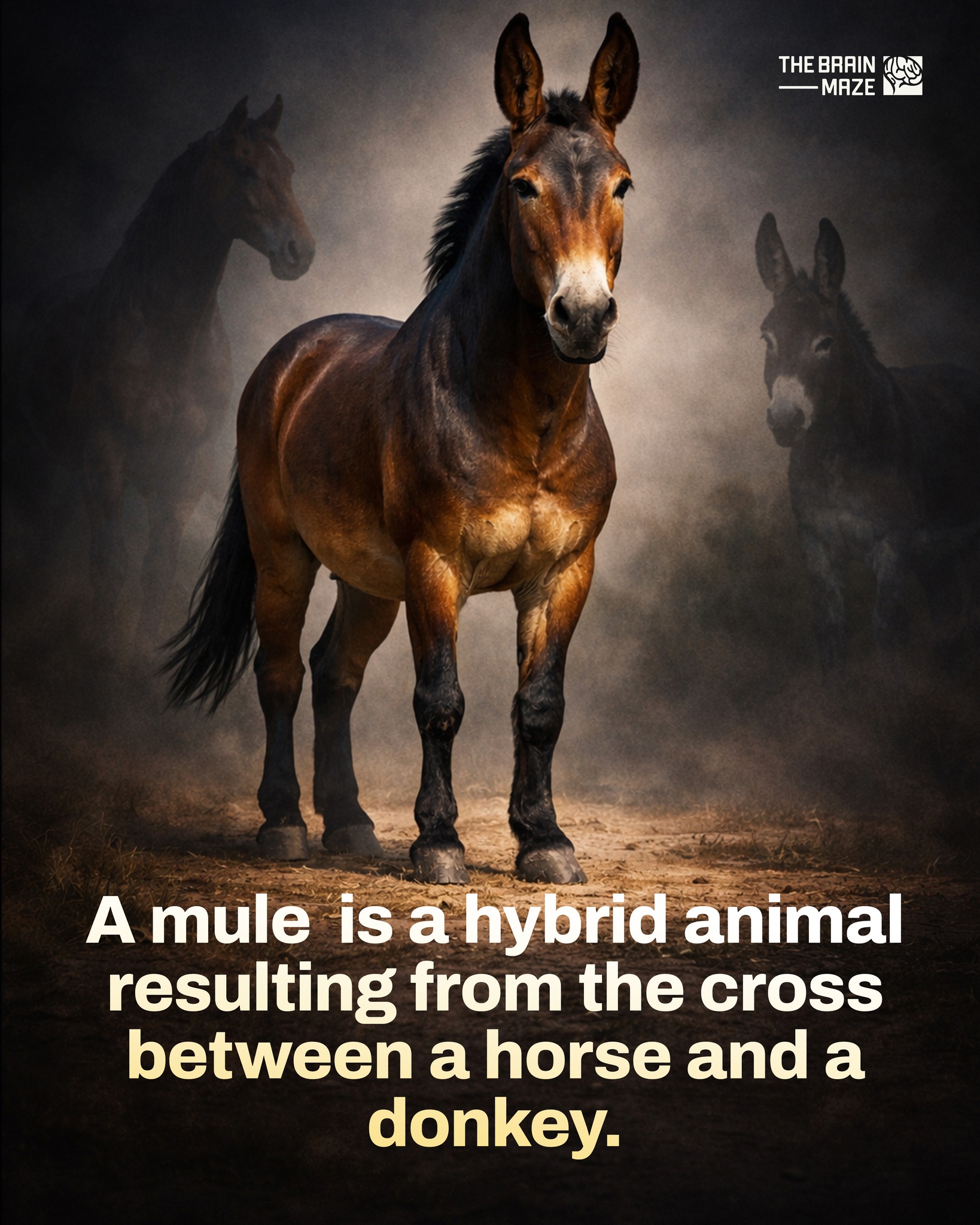 The Brain Maze - A mule is a hybrid animal produced by... | Facebook