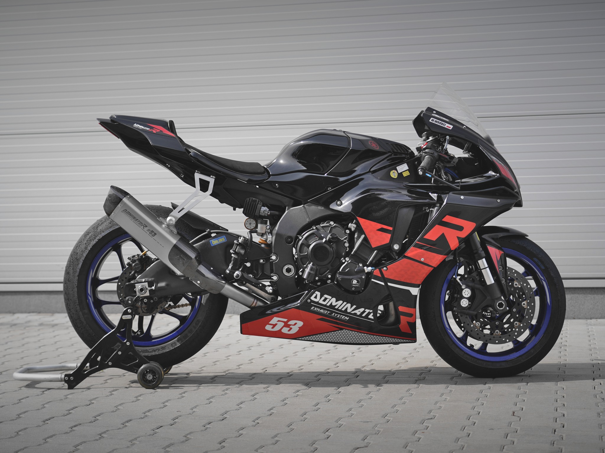 Our Yamaha YZF-R1 RN65 with full Dominator titanium exhaust system 