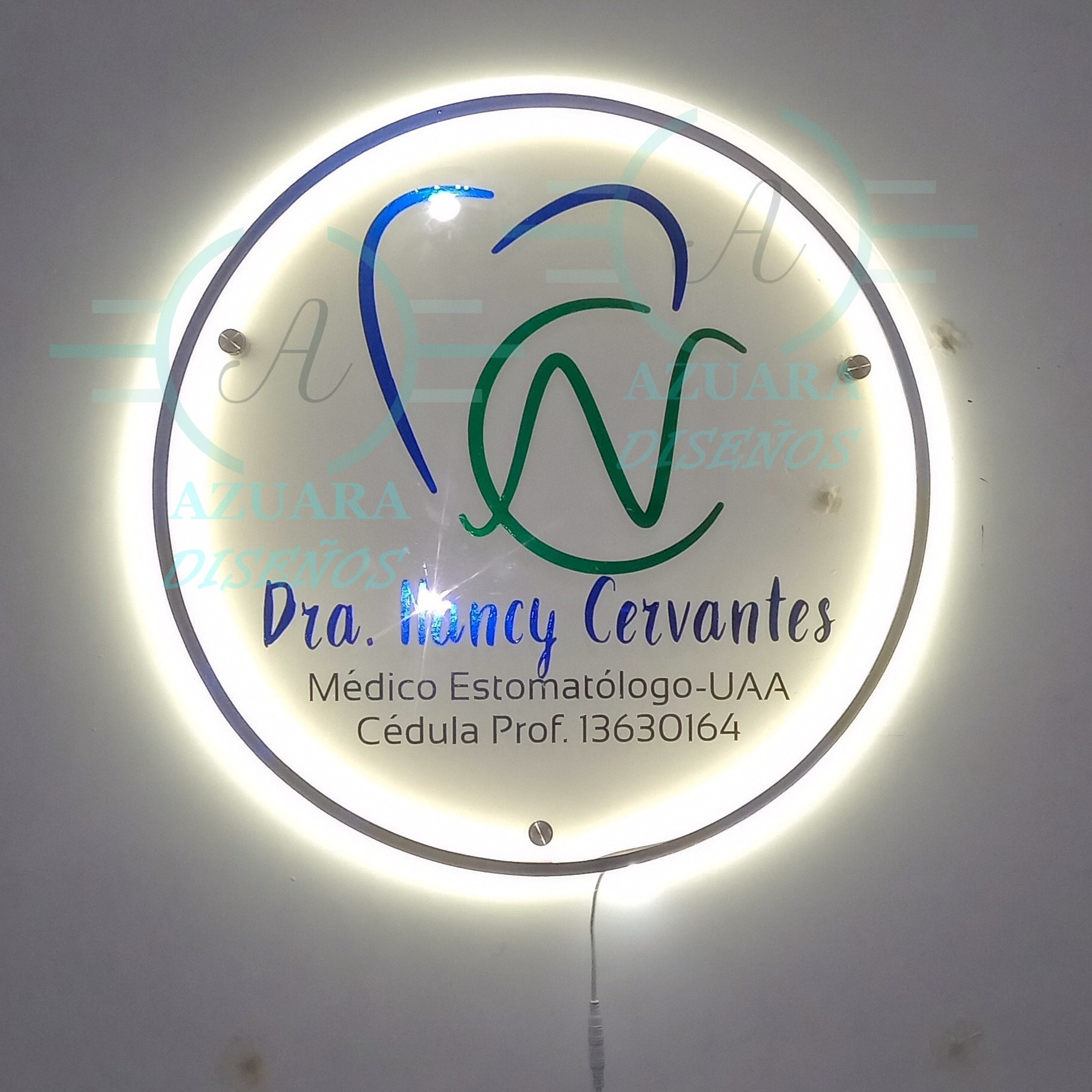 Azuara Diseños - Anucio letrero luminoso Logo en vinil...
