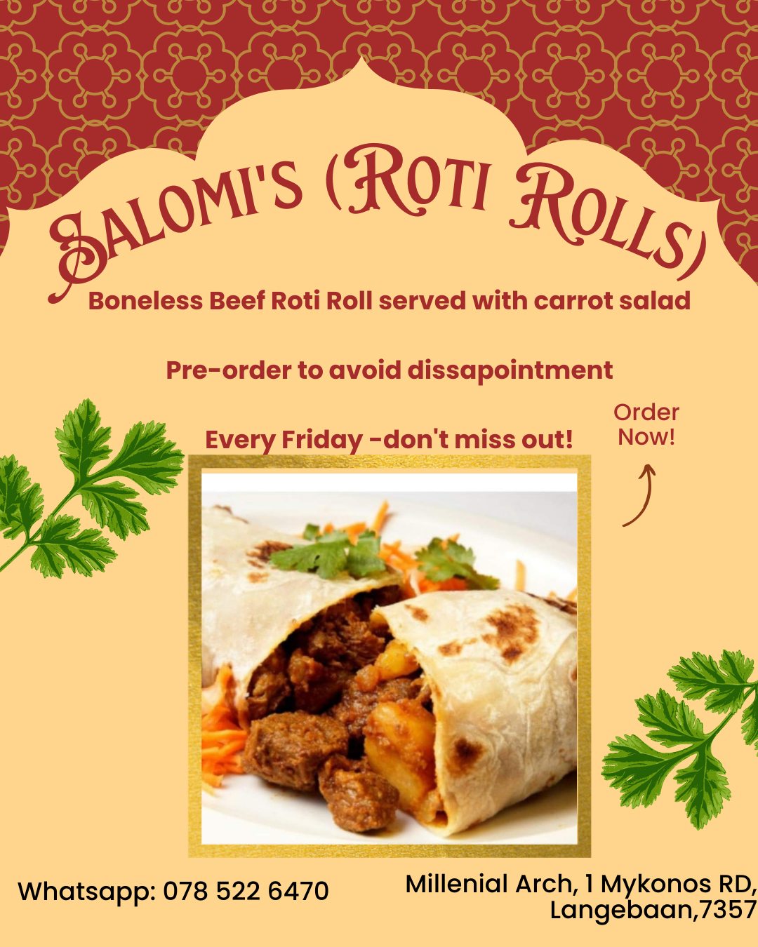 Langebaan - 🌯Salomi's (Roti Roll) now available every Friday! Delicious ...