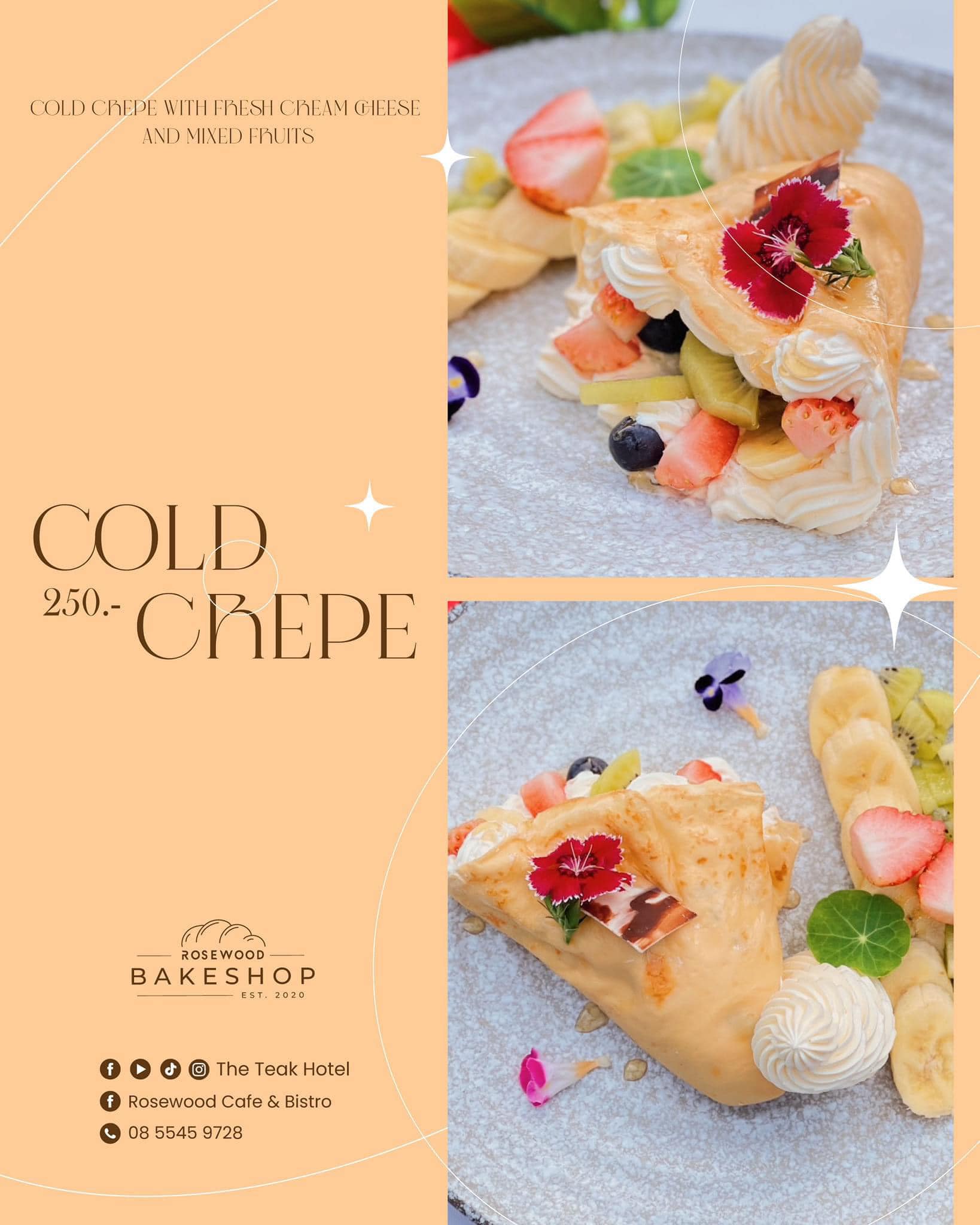Cold crepe with fresh cream... - Rosewood Café & Biströ | Facebook