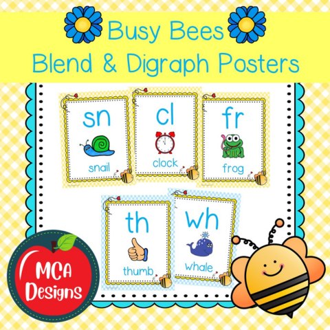 MCA Designs - Busy Bees Blend and Digraph Posters My Busy Bees Blend ...