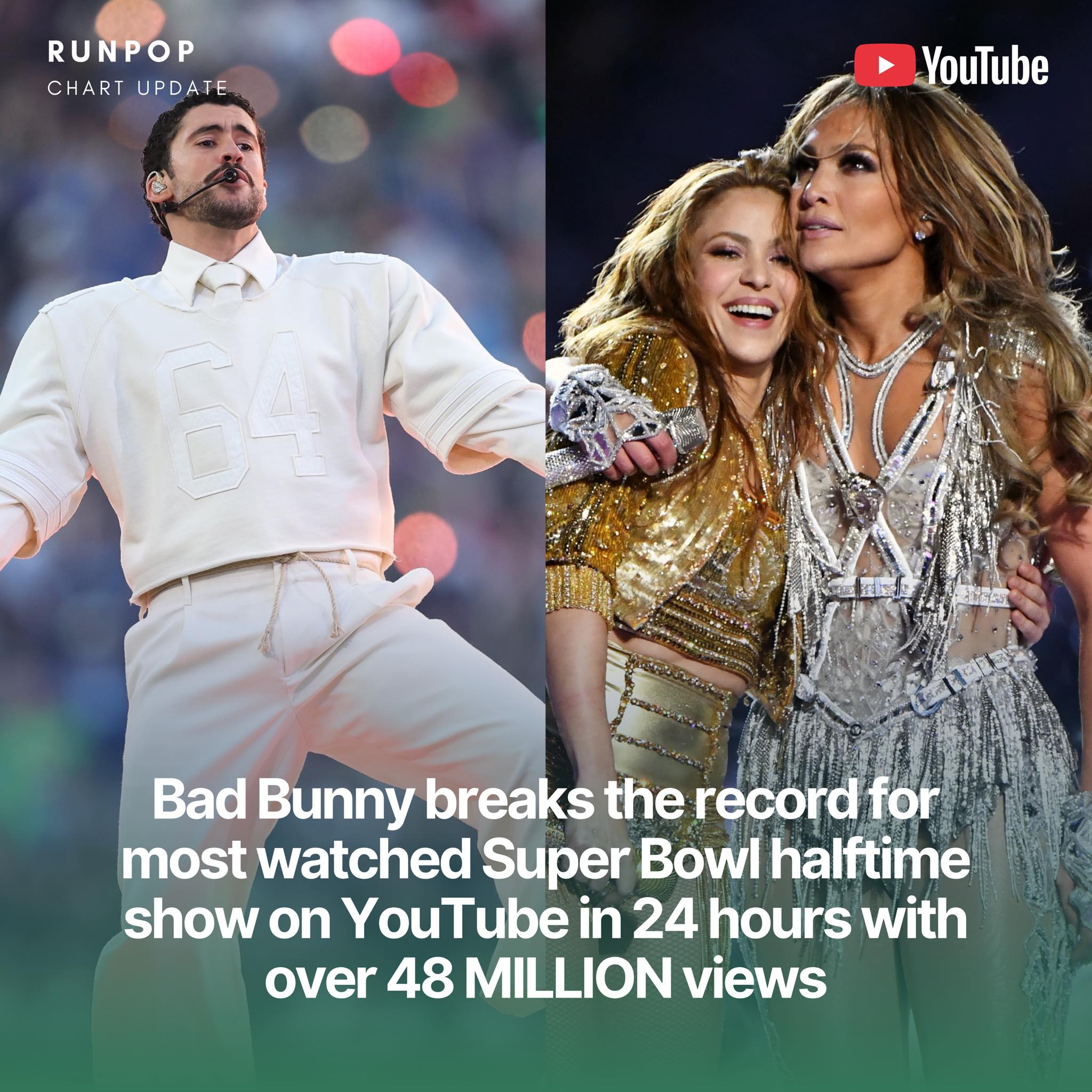 Run Pop - 🚨 Bad Bunny's Super Bowl halftime show became... | Facebook