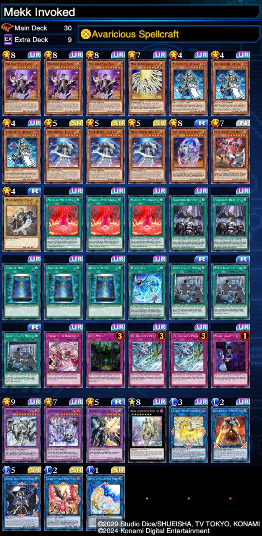 yugioh invoked mekk knight deck Complete Custom for Yu-Gi-Oh! Oh trading and collectible card game (TCG/CCG) 1st Place Invoked Mekk-Knight Deck