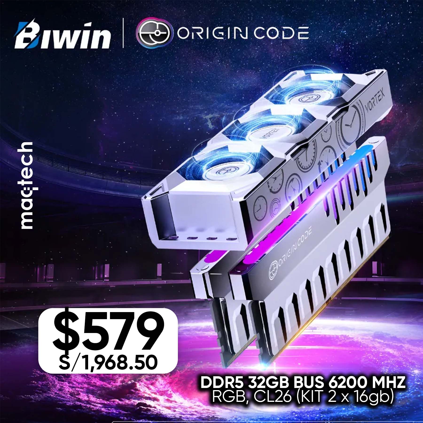 Maqtech - 🔥 ¡Nueva MEMORIA RAM DDR5 32GB BUS 6200 MHZ BIWIN VORTEX ...