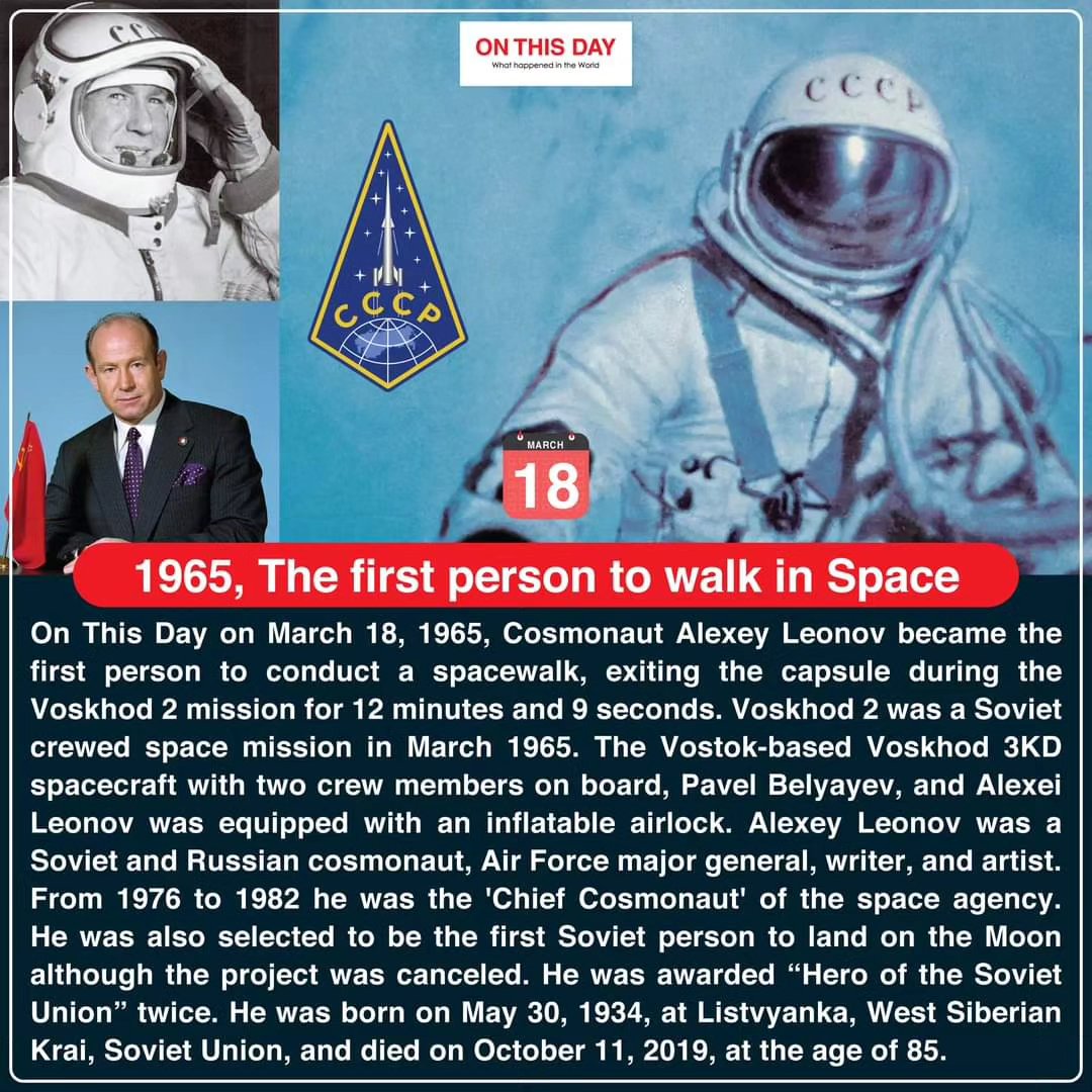 On This Day - ~ #OnThisDay 1965, The first person to walk... | Facebook