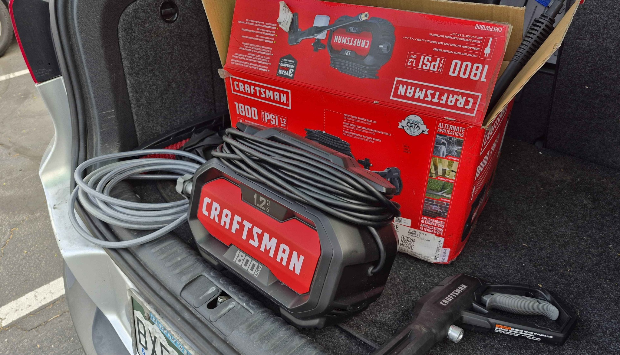 CRAFTSMAN 1800 PSI Electric Pressure Washer - Like New! - Pressure ...