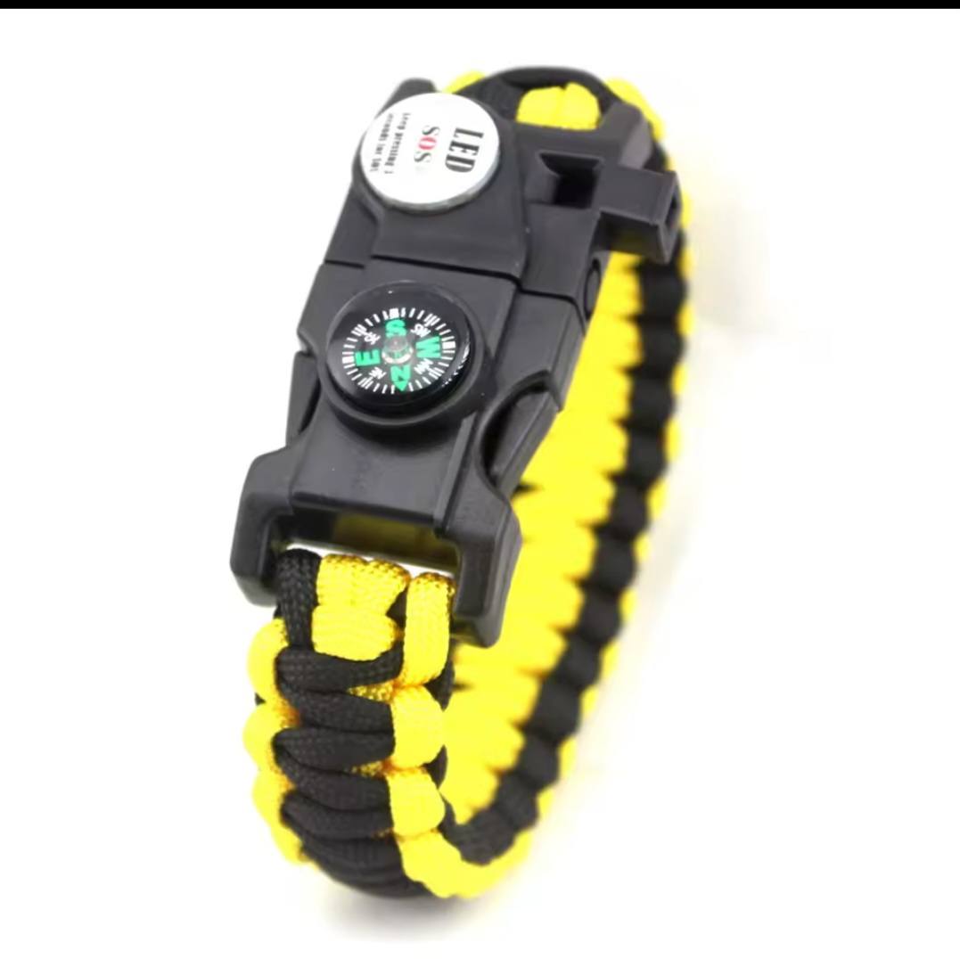 Bracelet De Survie Paracorde 8-en-1 – LED, Sifflet, Boussole, Loupe, SIM Pin, Pour Outdoor, Cadeau Aventurier