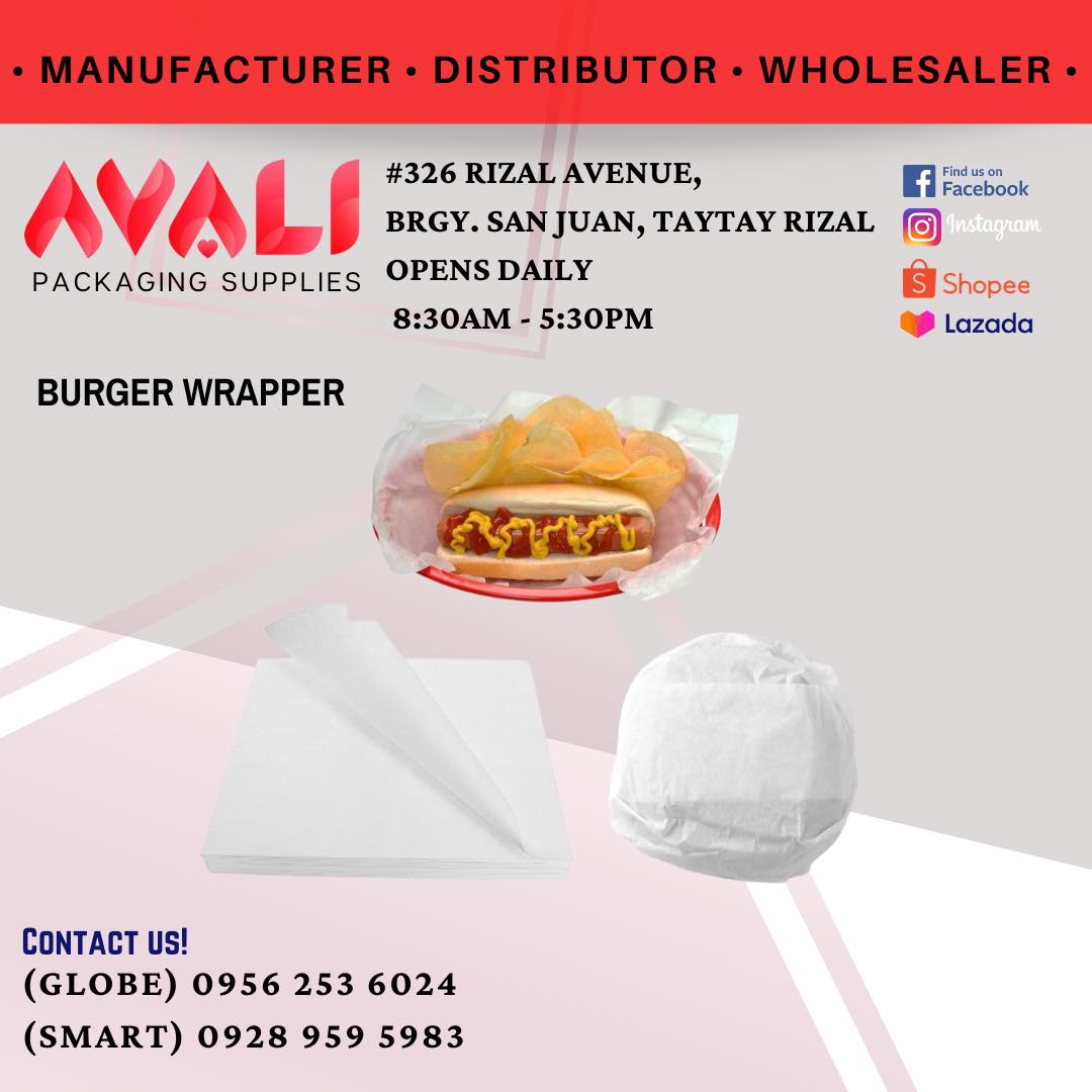 BURGER AND RICE WRAPPER (... - Avali Packaging Supplies | Facebook