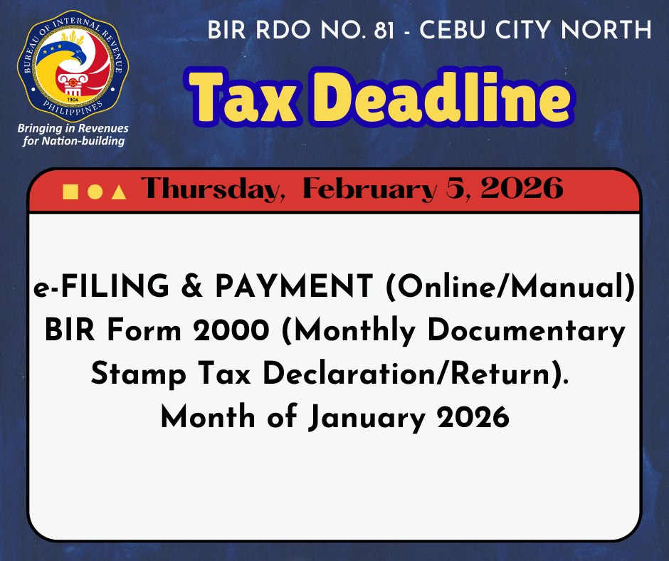 BIR - e-FILING & PAYMENT (Online/Manual) BIR Form 2000-OT (Documentary ...