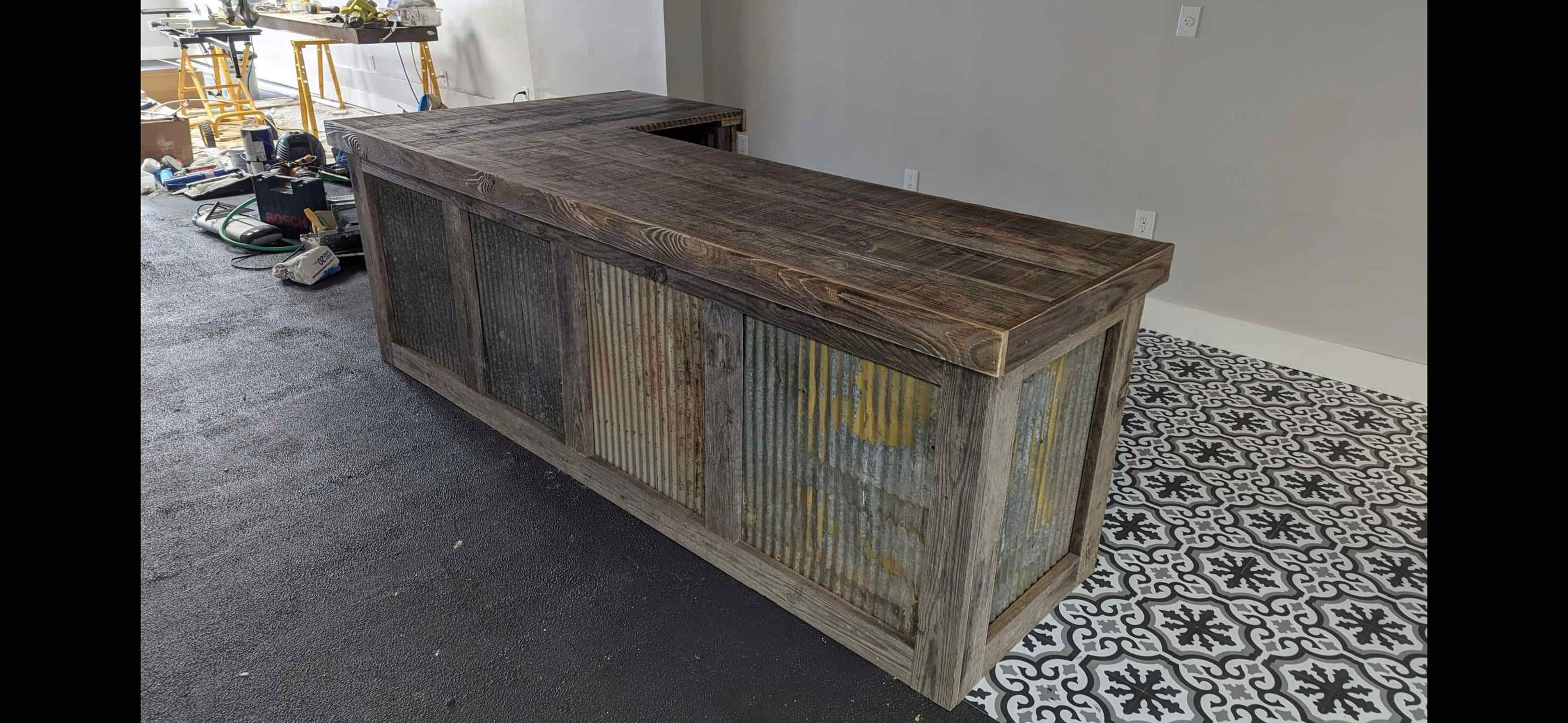 Custom Rustic Barnwood Bars, Reception Desks, Service Counters, Tables ...