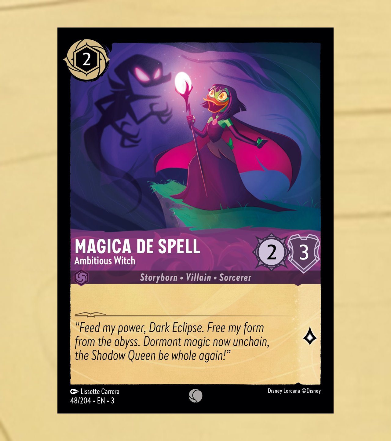 Disney Lorcana マレフィセント＆ディアブロ　エンチャンテッド Disney Lorcana TCG reveals Maleficent and Diablo character cards