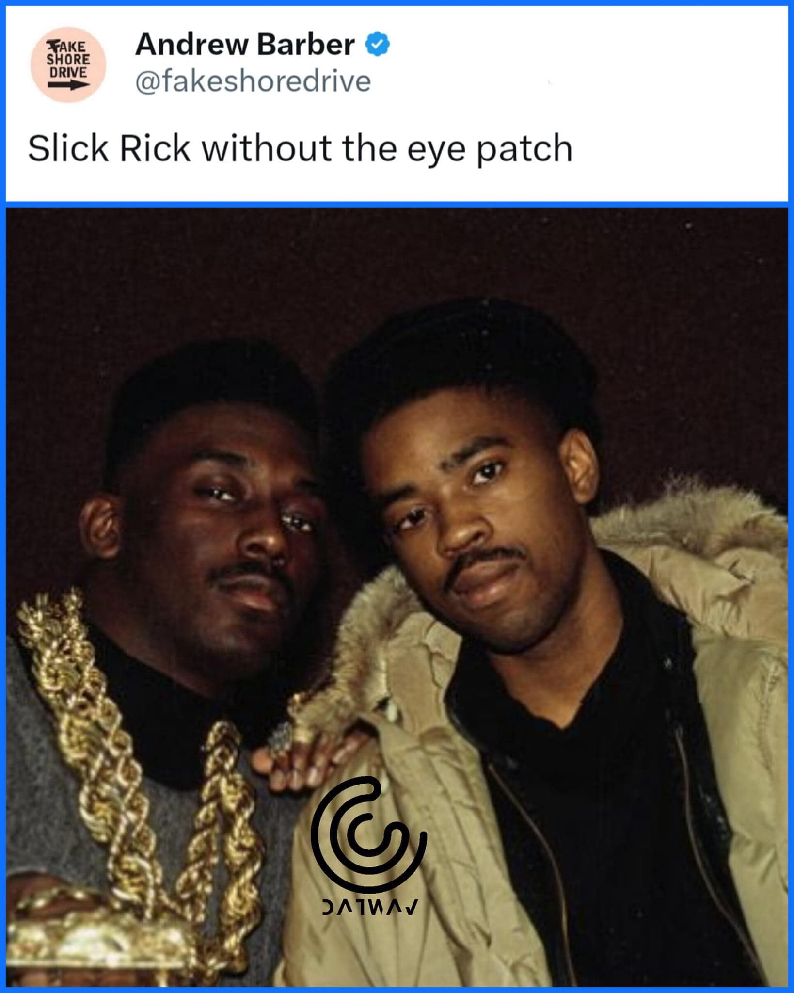 Big Daddy Kane and Slick Rick without his signature eye patch?!