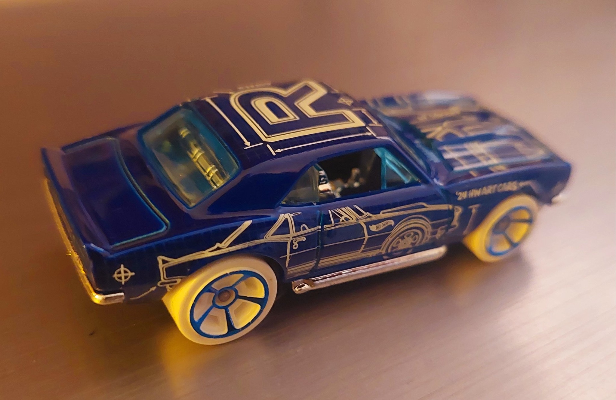 Hot Wheels 2024, 67 Camaro Blu, Serie HW Art Cars #84, Con Ruote Custom SUPER CUSTOM WHEEL SWAP Di AEB