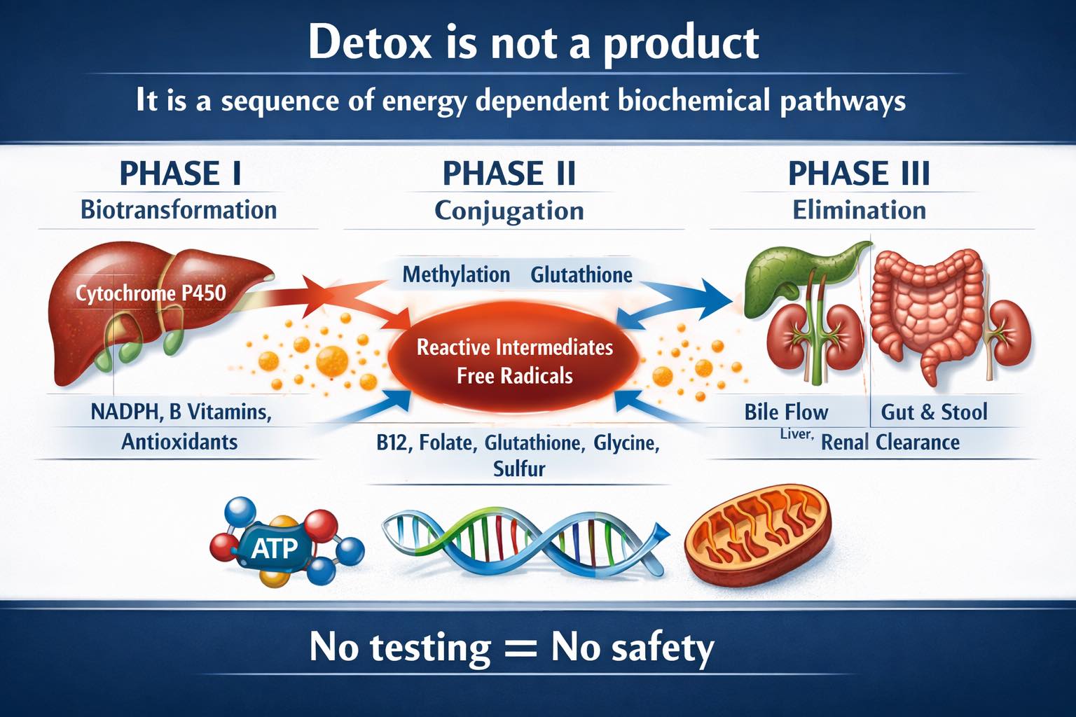 Understanding detoxification pathways and biochemical requirements