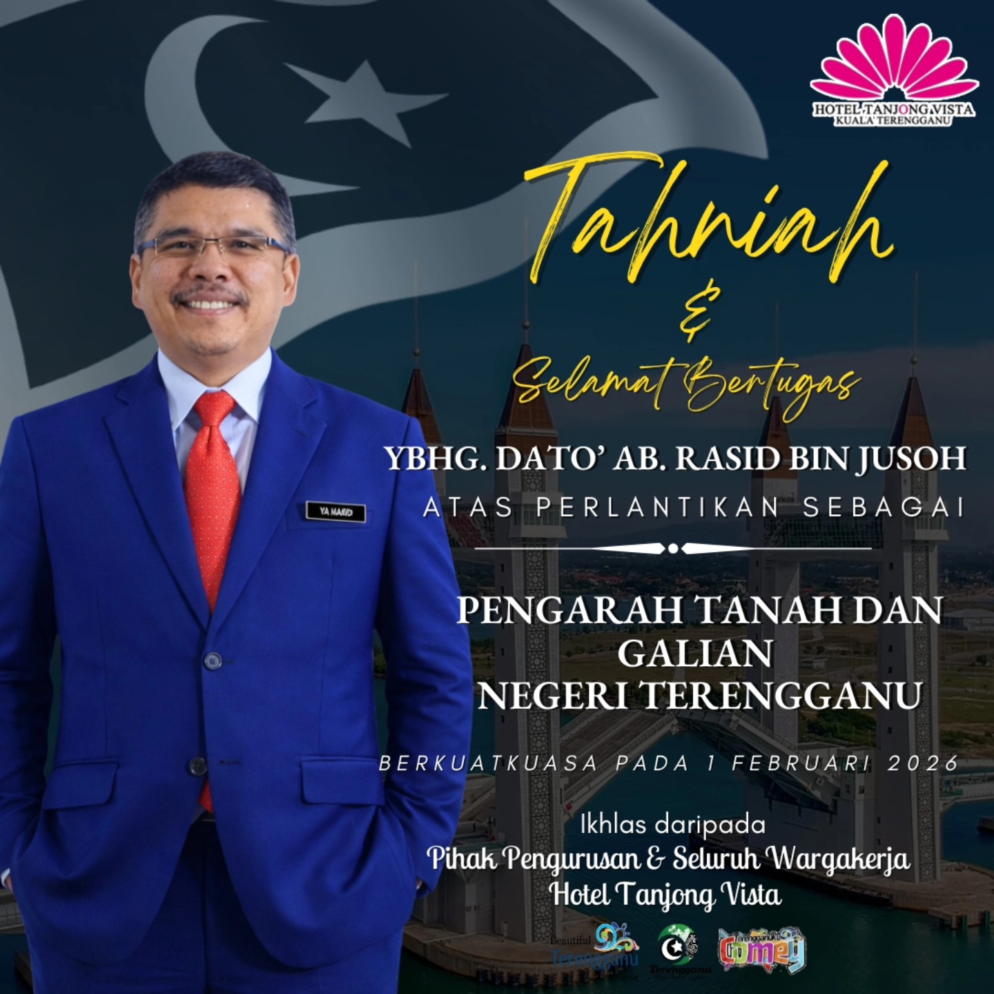 Hotel - Setinggi-tinggi tahniah dan selamat bertugas diucapkan kepada ...
