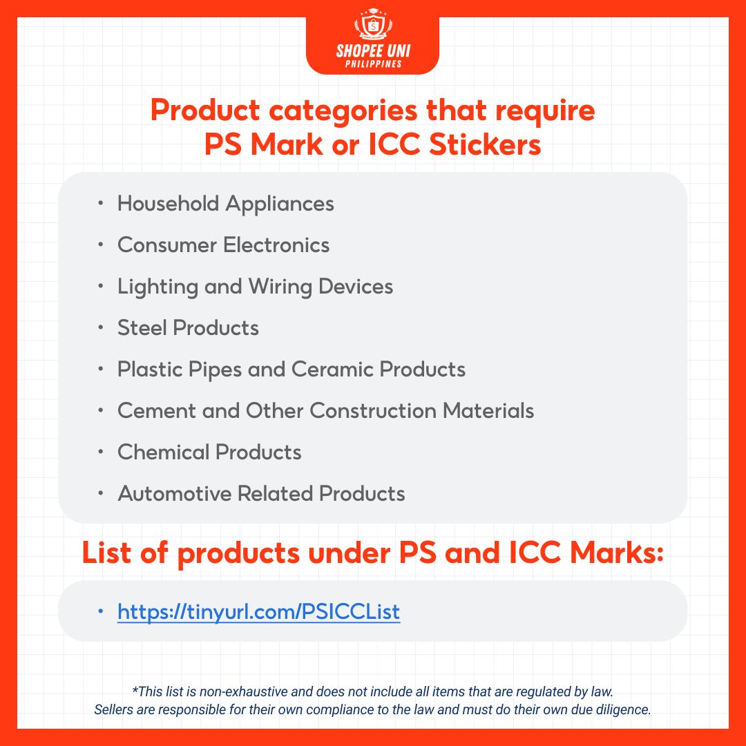 Shopee - List of products under PS and ICC Marks: https://tinyurl.com ...