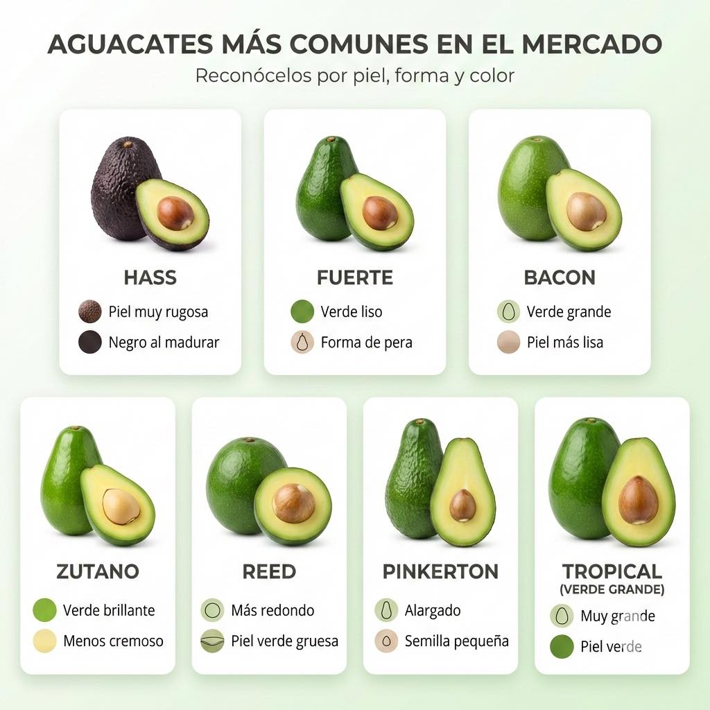 AGUACATES MÁS COMUNES EN EL MERCADO 🥑... - Interés Agronómico | Facebook