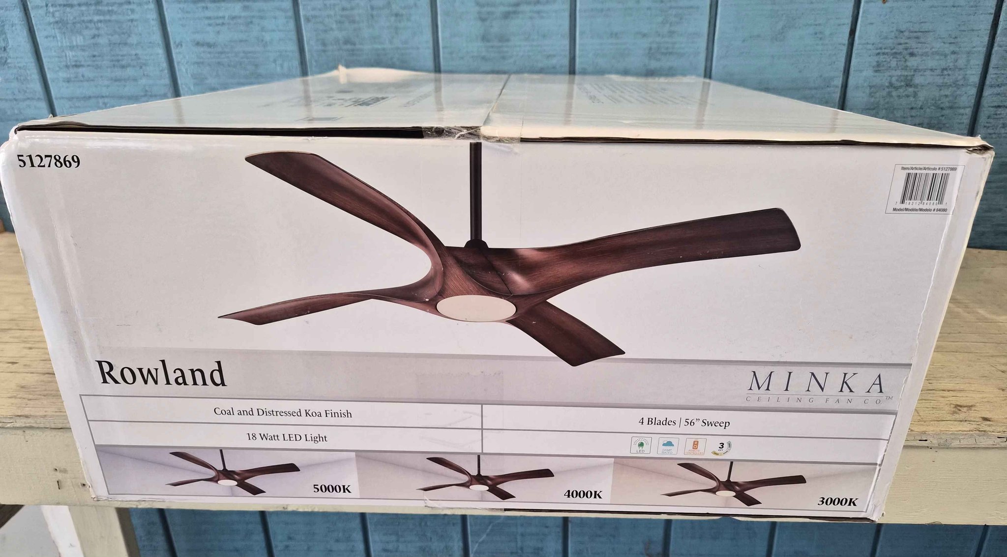 Minka Rowland 56-in Indoor/Outdoor Ceiling Fan With LED Light & Remote ...