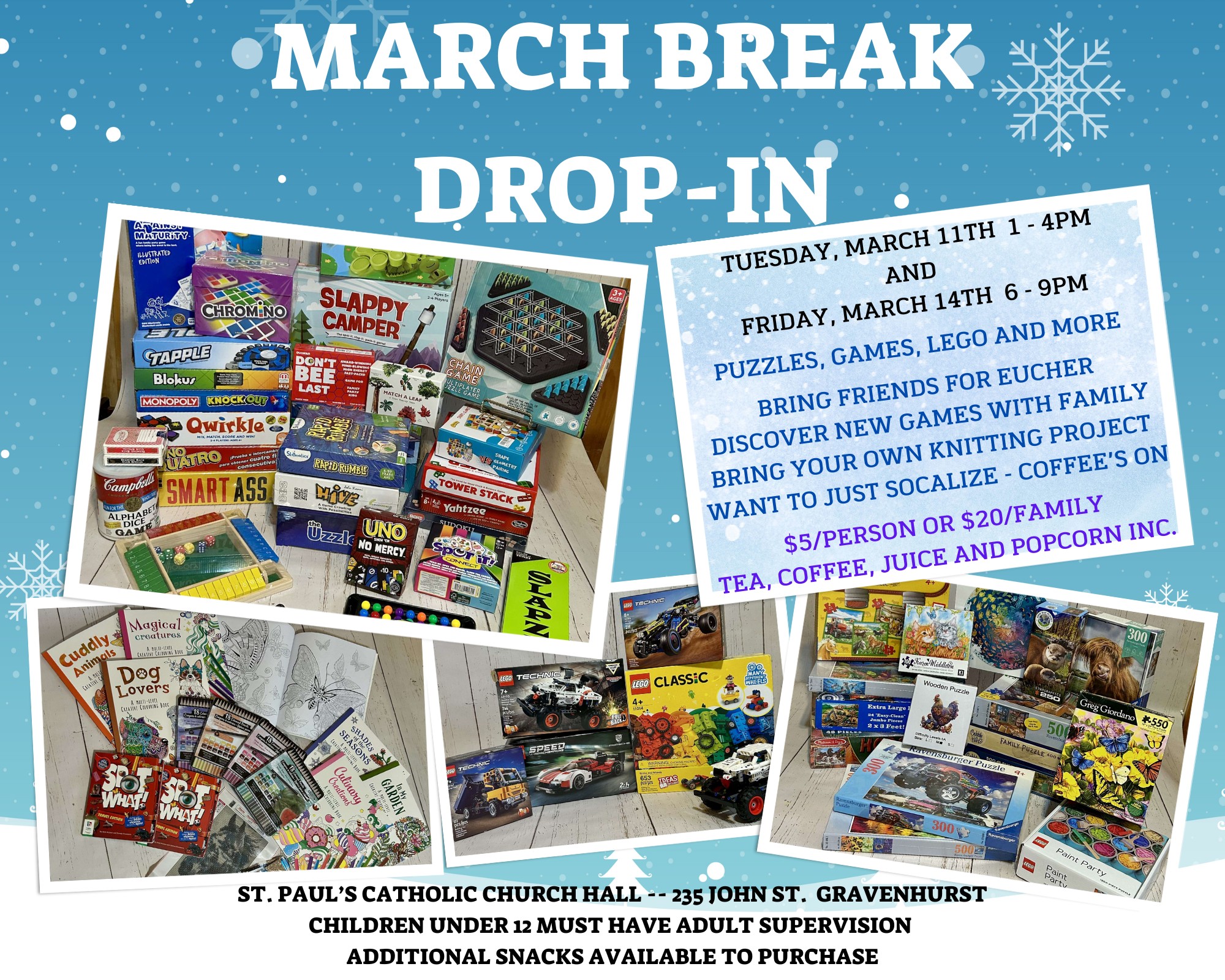 March Break 'Games Night' Activity Drop-In and Social