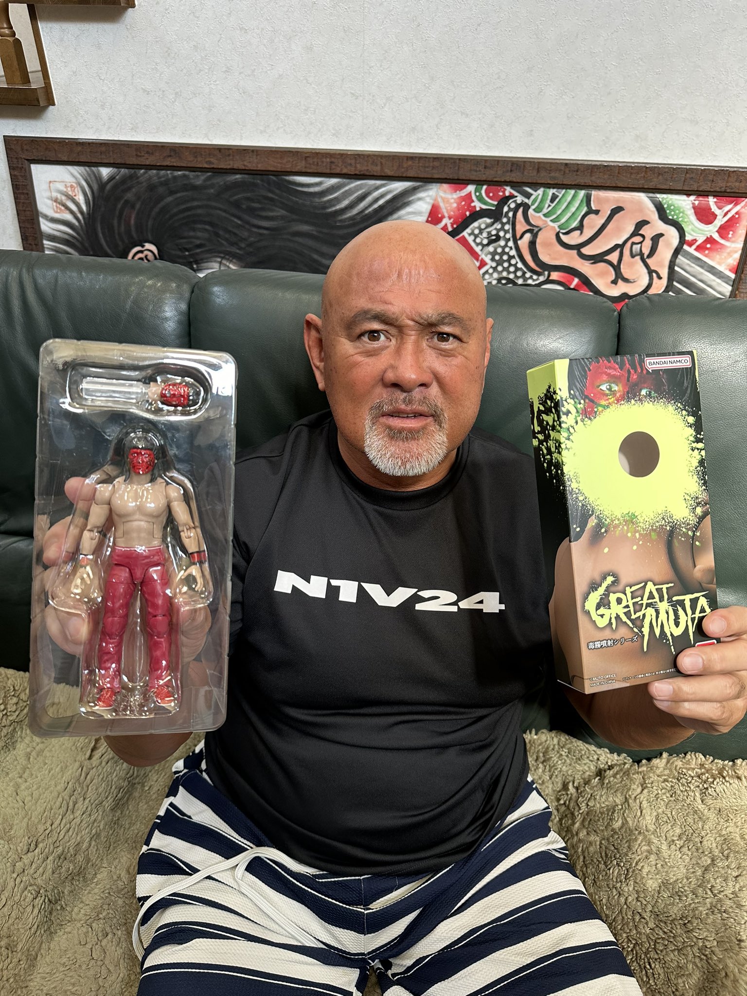Keiji Mutoh posted a photo of the New Great Muta figure that