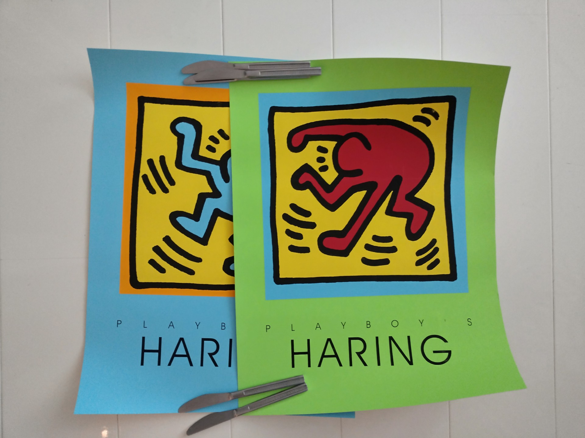 For sale: Two Keith Haring Playboy prints Size 60 x 45 cm / 24 x