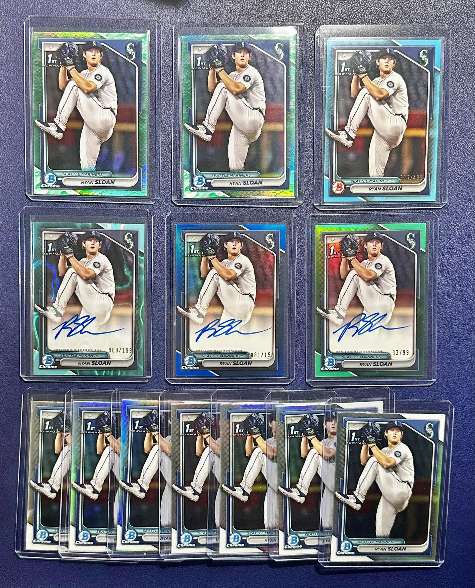 2024 Bowman Draft JARED THOMAS 1st True Blue Chrome Refractor AUTO 