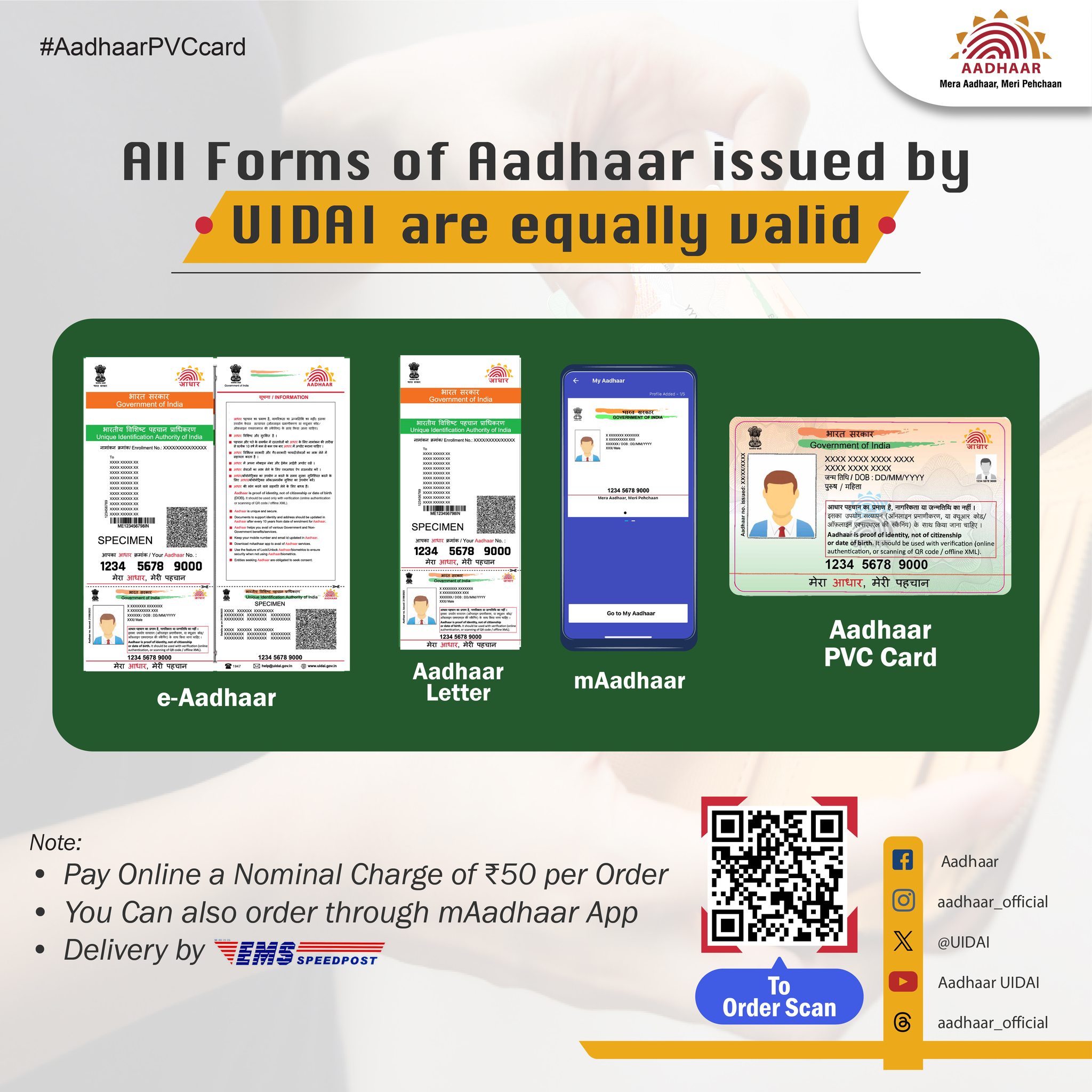 Aadhaar - All forms of #Aadhaar are equally valid and... | Facebook