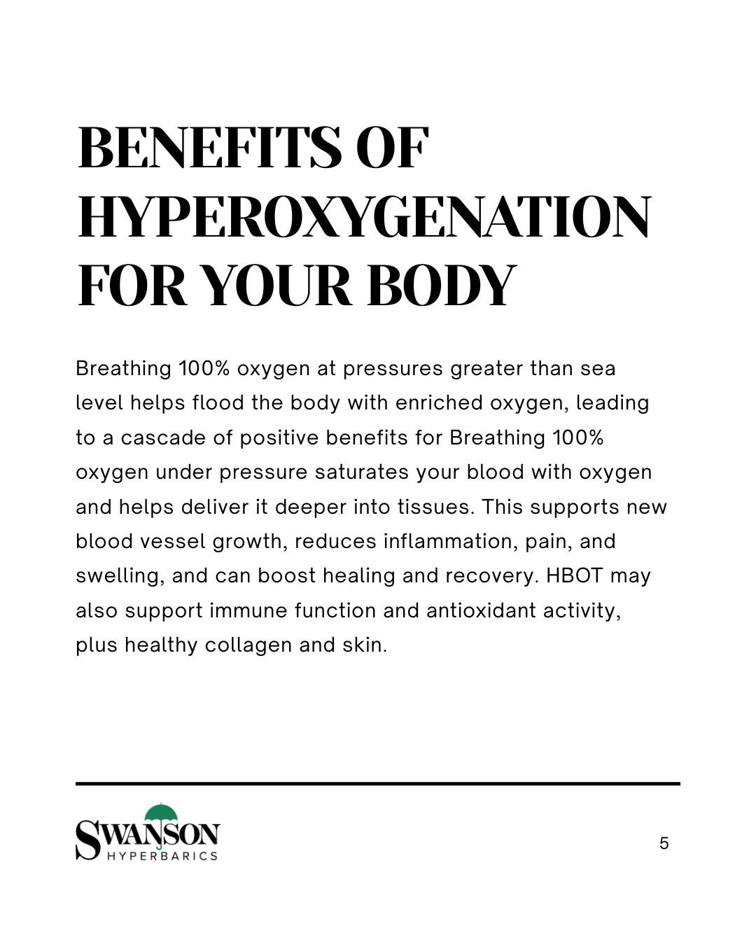 Swanson Hyperbarics | Fargo ND