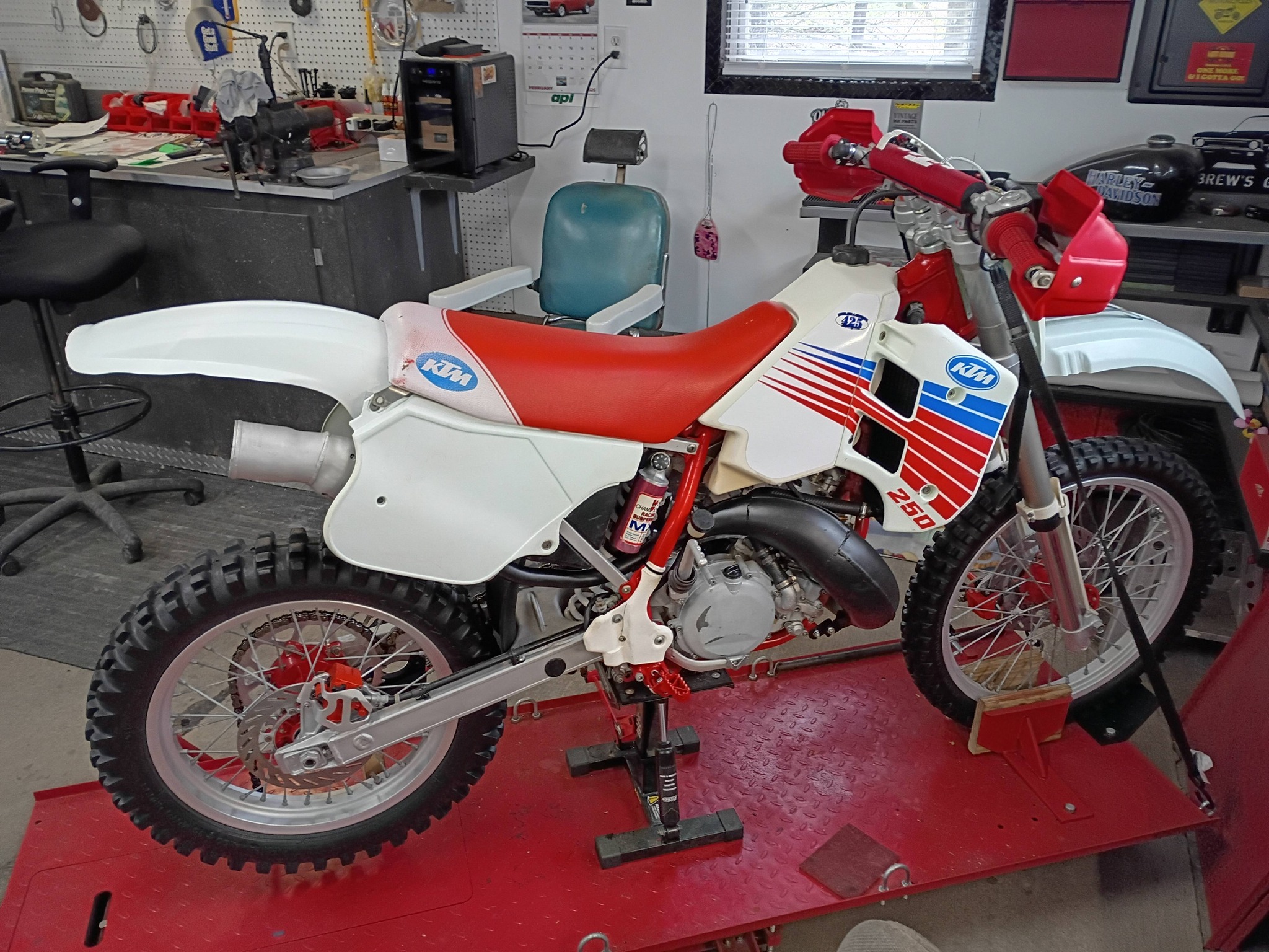 Restored KTM DXC motorcycle after 30 years