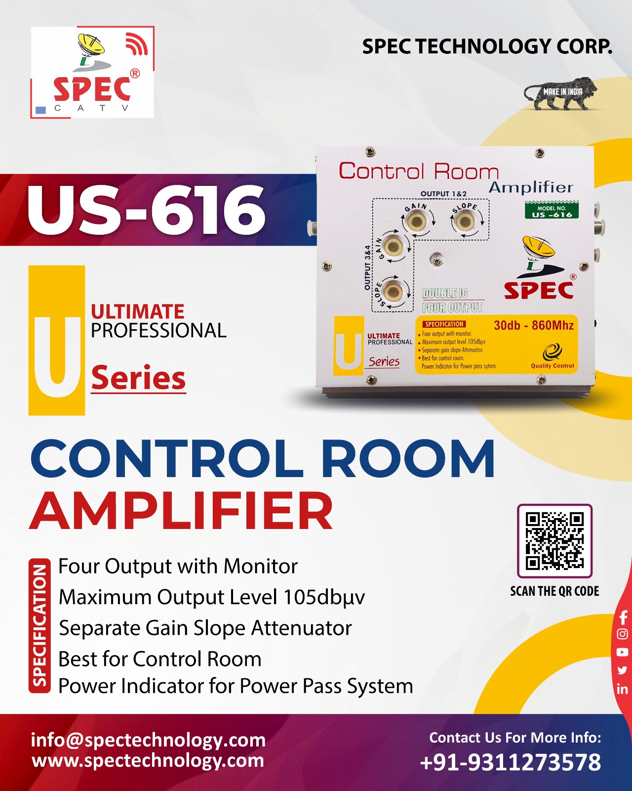 SPEC - #Spec Ultimate Professional Series Control Room Amplifier Model ...