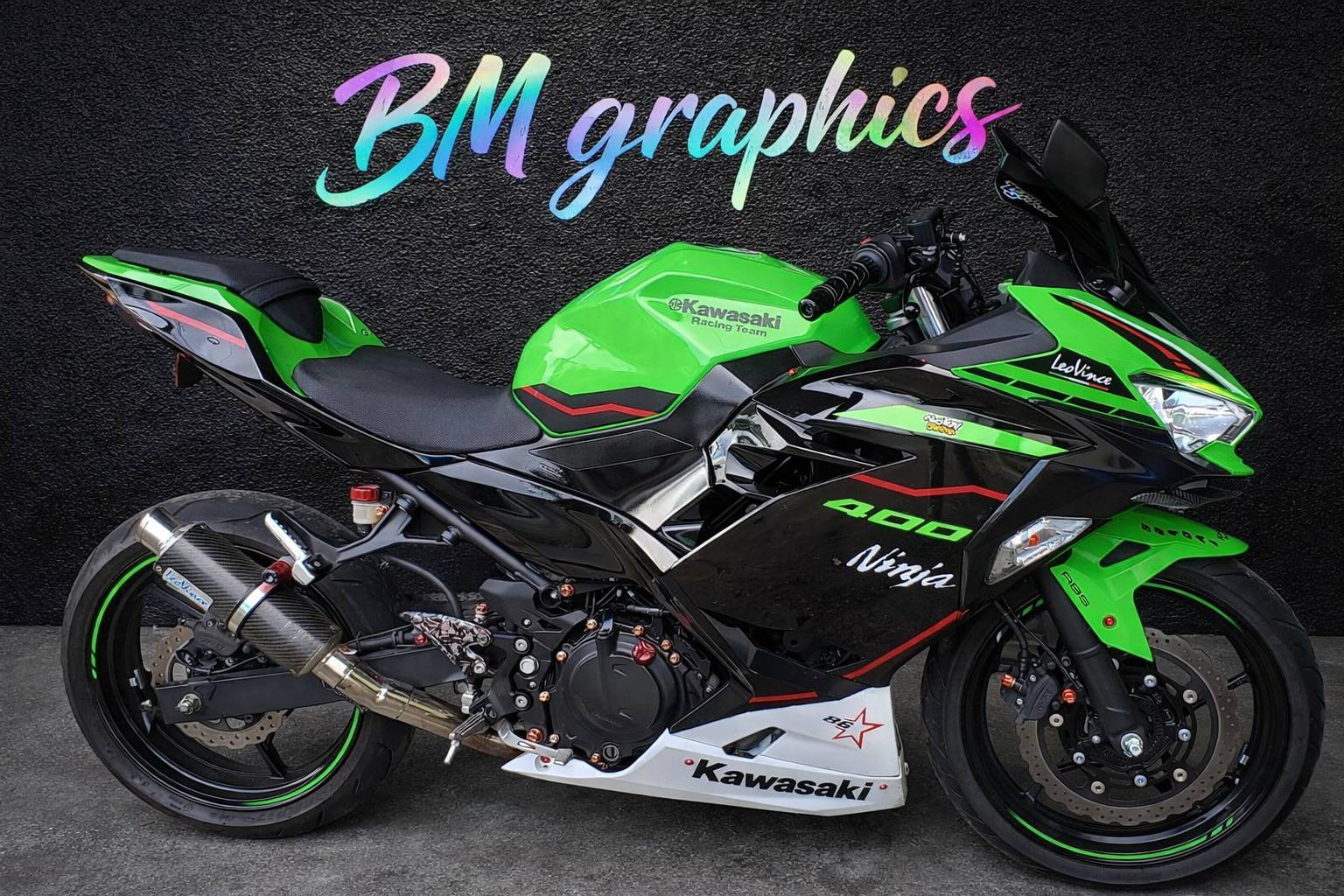 2 kawasaki ninja 400 complete stickers done as per customer choice