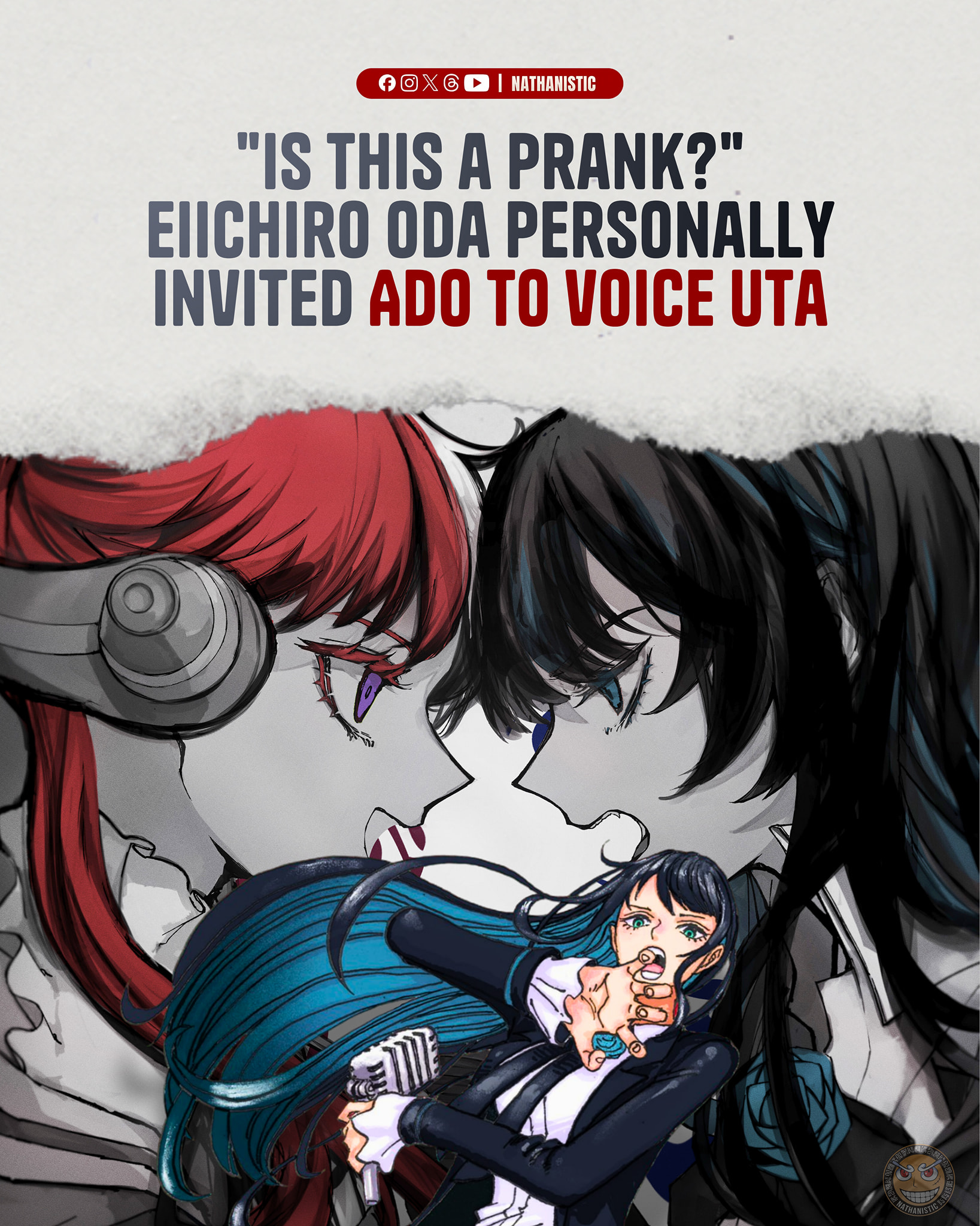 Eiichiro Oda personally invited Ado to voice Uta. Ado