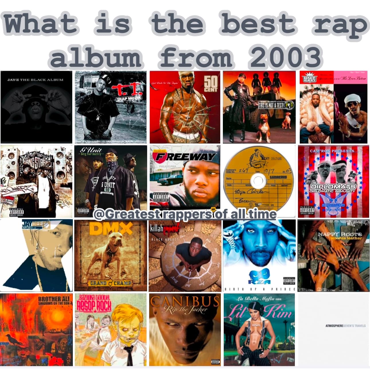 2003 rap albums #rap #hiphop - Greatest rappers of all time | Facebook