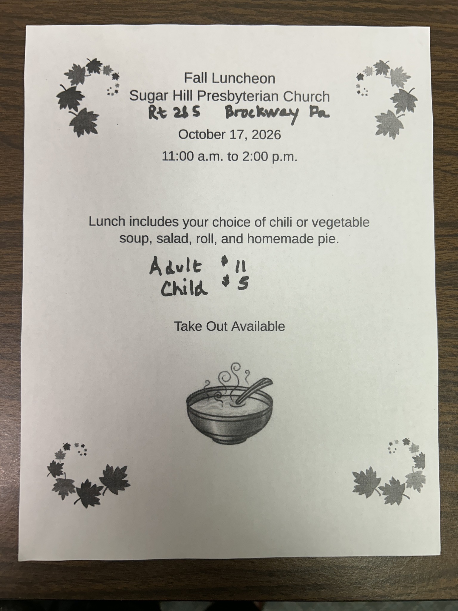 Fall Soup & Chili Luncheon