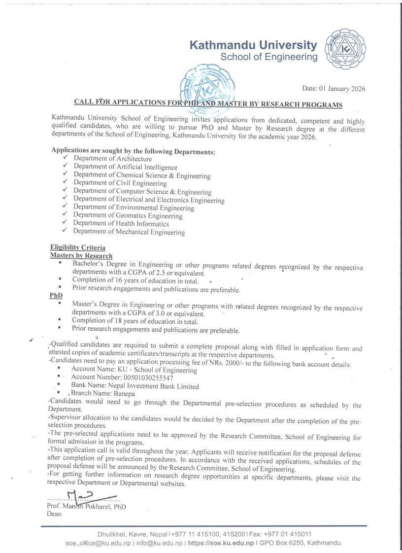 Department - CALL FOR APPLICATIONS FOR PHD AND MASTER BY RESEARCH ...
