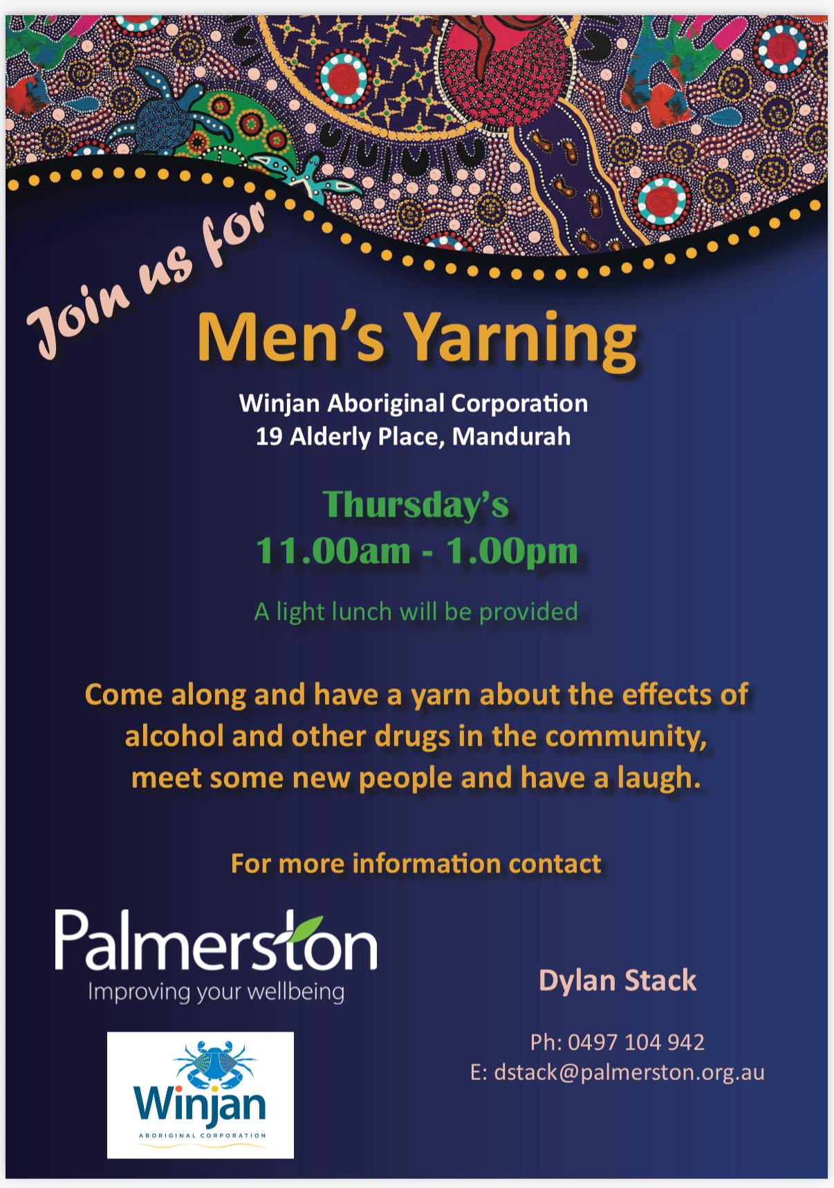 🍂Join us for Men’s Yarning at... - Palmerston Association | Facebook