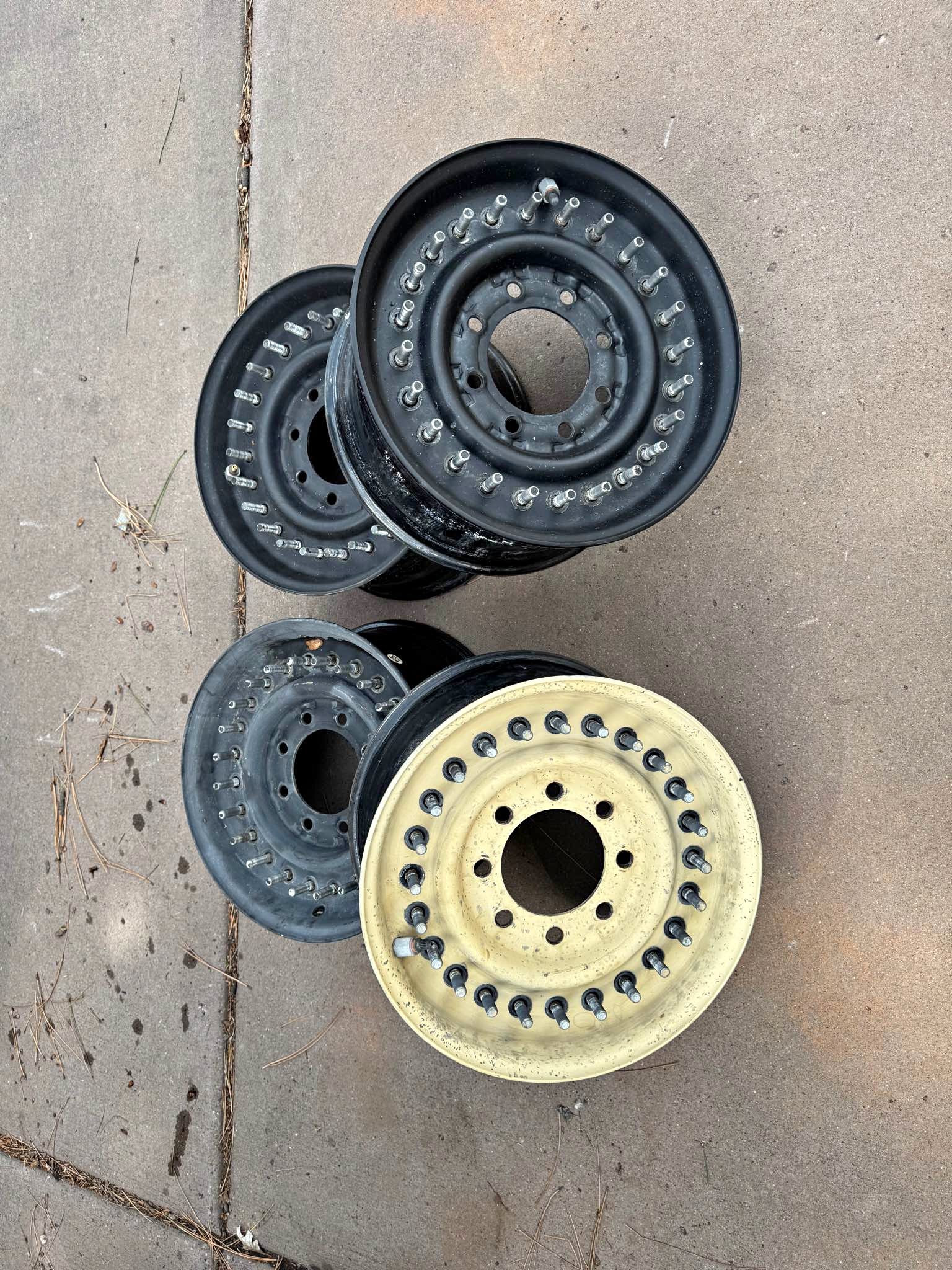 Hiumvee Wheels 2-Piece Rim Used 24 Bolt 16.5” 8 Lug for Military Humvee ...