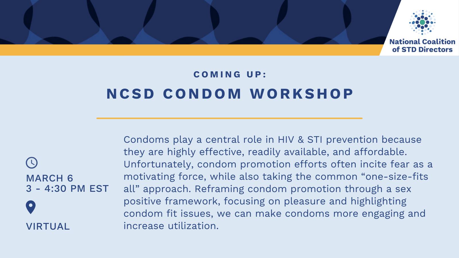 National - Celebrate #NationalCondomWeek by enrolling in our upcoming ...