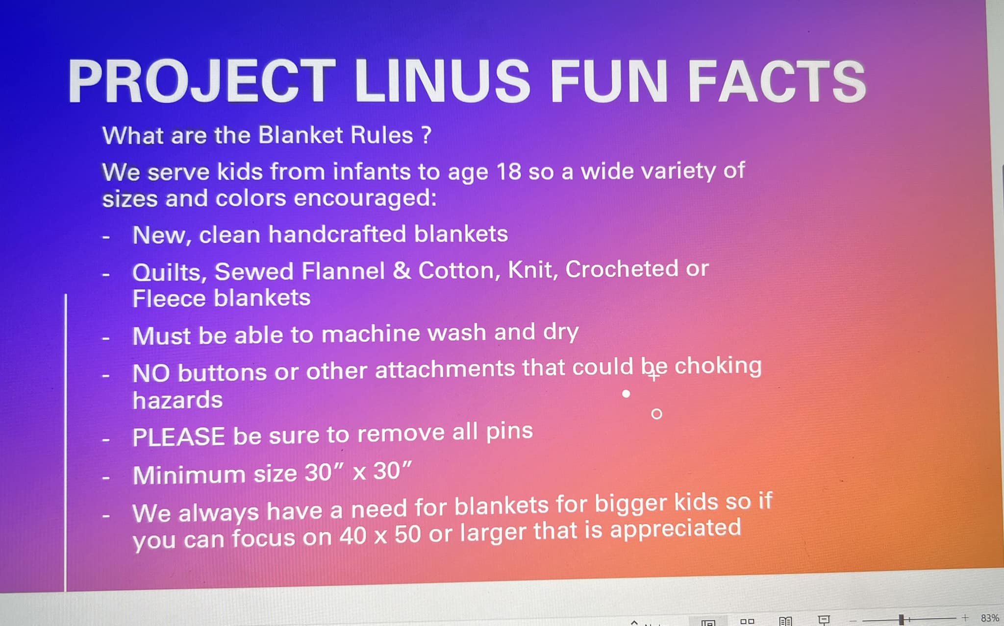 Project Linus Cumberland & York County, ME Chapter | Cape Elizabeth ME