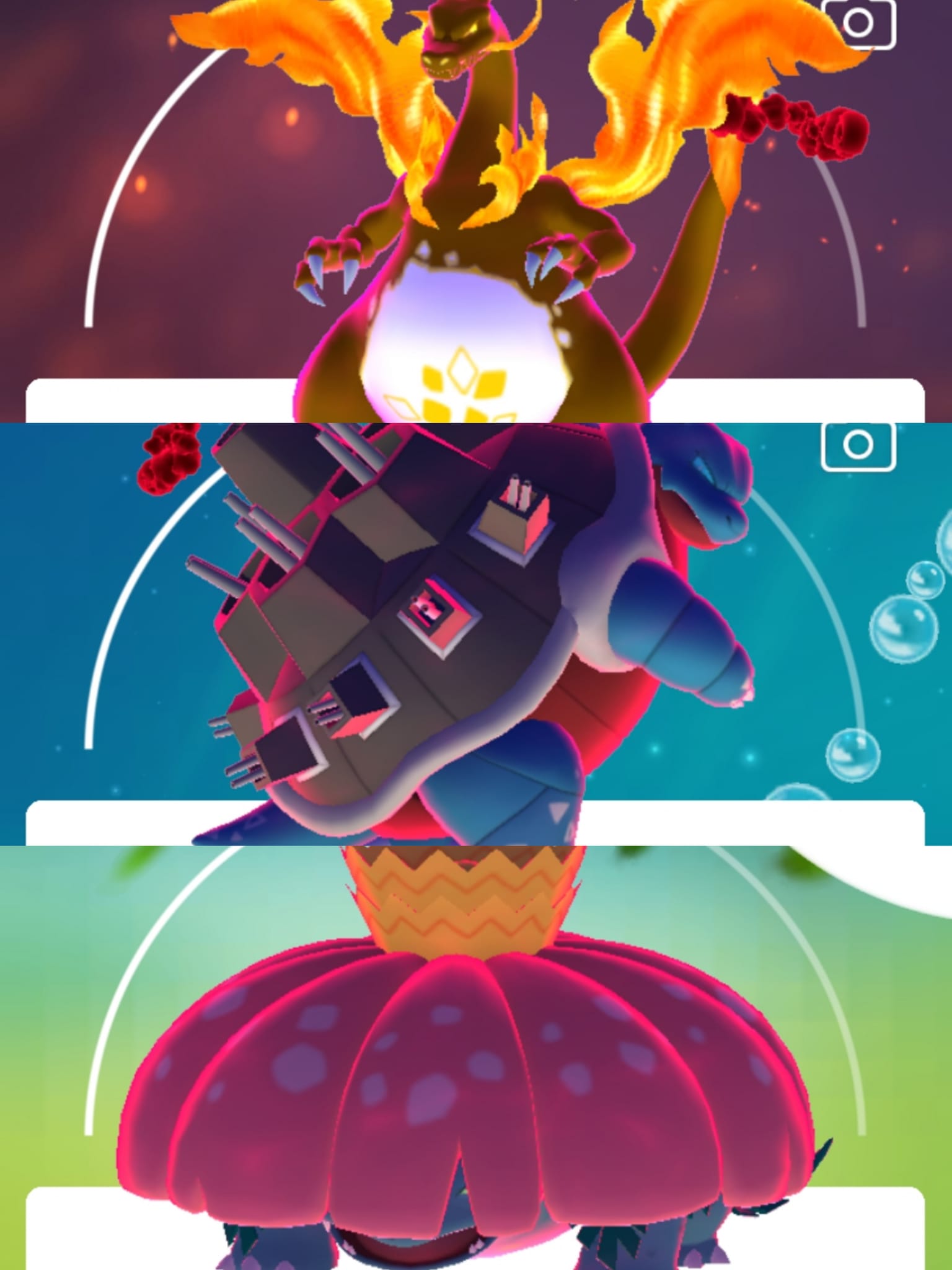 Raro Set Shiny Gigantamax Charizard, Blastoise, Venusaur Per Pok&eacute;mon Go (Trade)