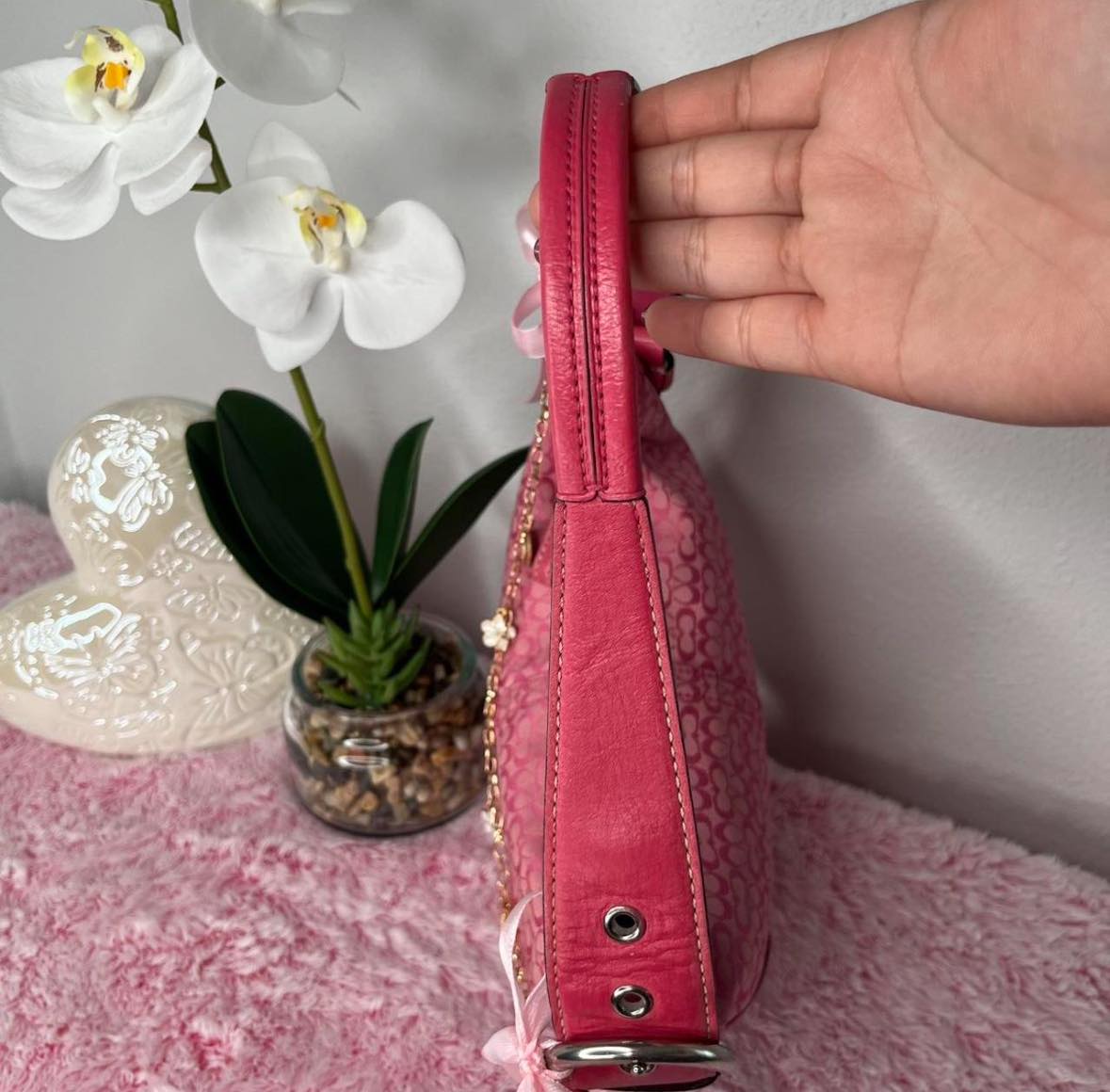 COACH Pink Shoulder Bag Y2K Archive 00s 2000s Pink Coach Bag -