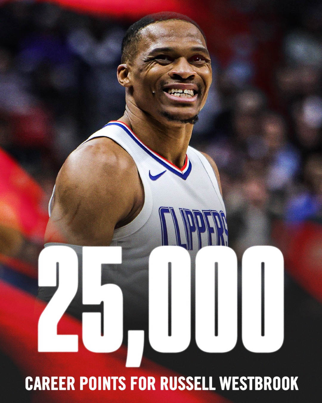 Russell Westbrook is the 25th player in NBA history to reach 25K